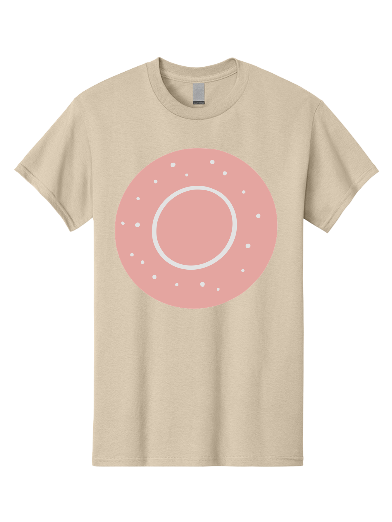 Donut Men'S Graphic Tee, 100% Cotton, Comfortable Casual Summer Wear, Machine Washable, Pink Donut, White Sprinkles, Sweet Treat, Tasty Pastry, Dessert Food, Baked Good, Ring Shaped, Food Illustration, Cute Design Aac019