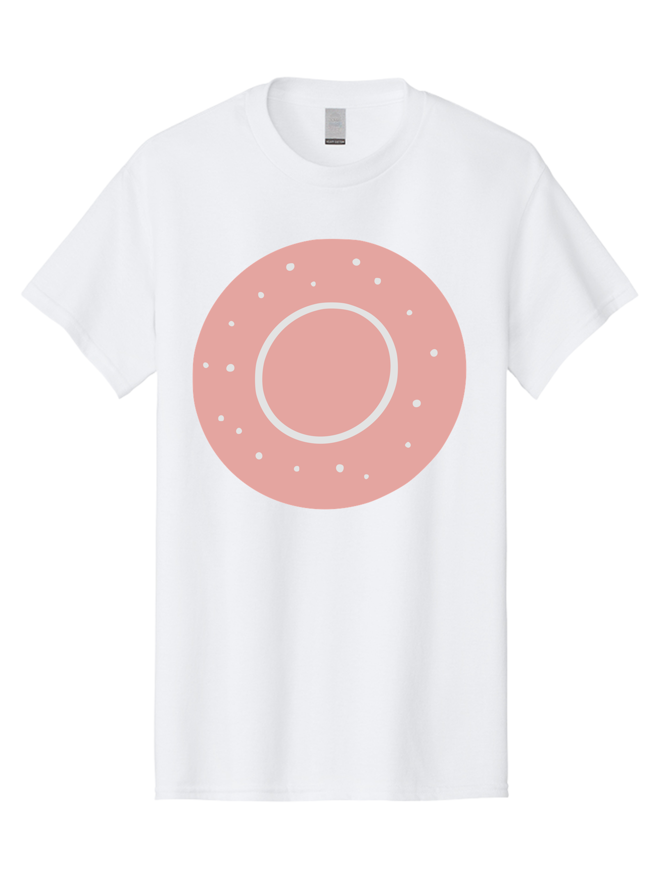 Donut Men'S Graphic Tee, 100% Cotton, Comfortable Casual Summer Wear, Machine Washable, Pink Donut, White Sprinkles, Sweet Treat, Tasty Pastry, Dessert Food, Baked Good, Ring Shaped, Food Illustration, Cute Design Aac019