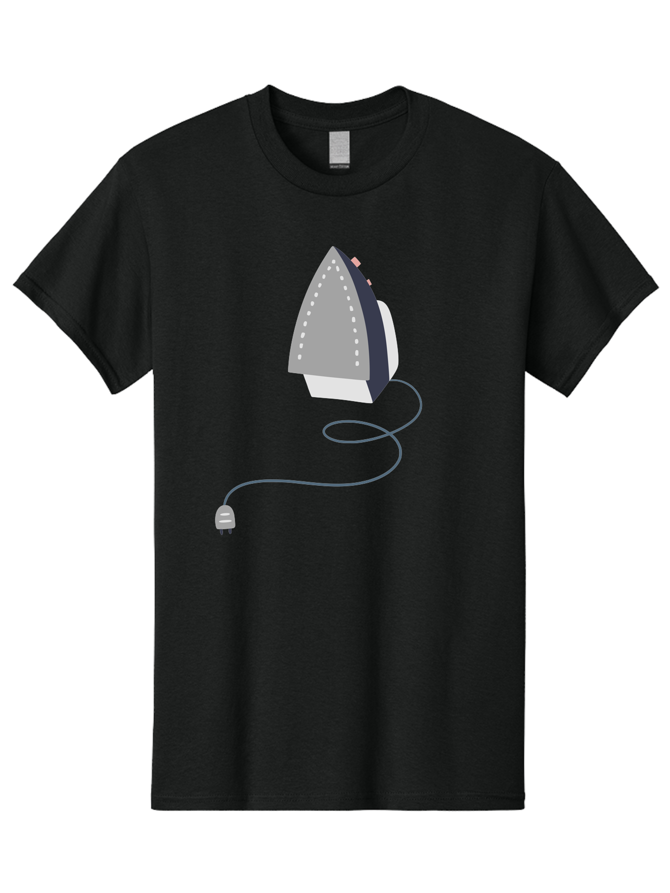 Electric-Iron Men'S Graphic Tee, 100% Cotton, Comfortable Casual Summer Wear, Machine Washable, Electric Iron, Household Appliance, Ironing Clothes, Steam Iron, Corded Iron, Domestic Chores, Laundry Day Aac024