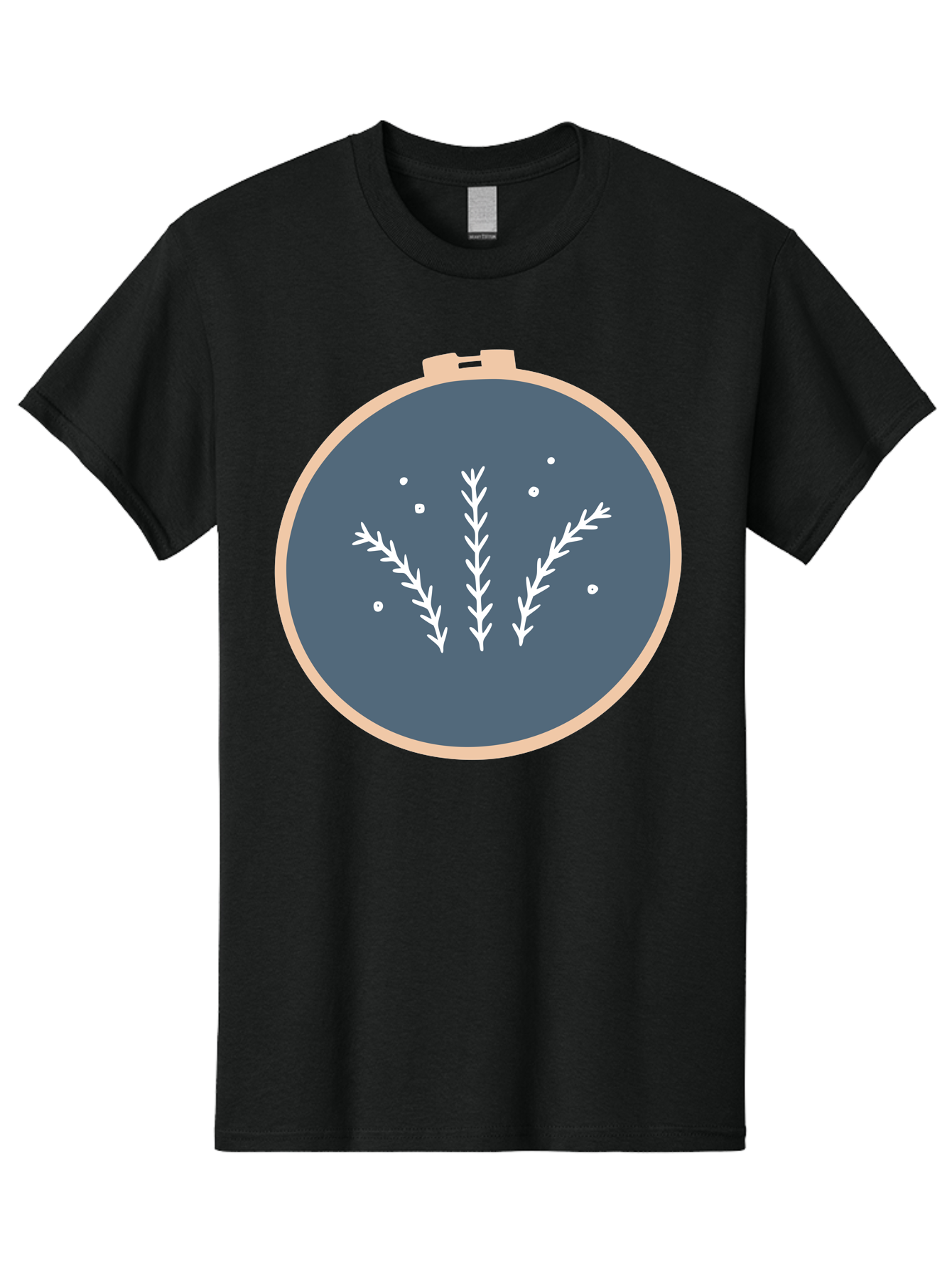 Embroidery-Hoop-1 Men'S Graphic Tee, 100% Cotton, Comfortable Casual Summer Wear, Machine Washable, Embroidery Hoop, White Branches, Gray Fabric, Stitching Pattern, Embroidery Design, Needlework, Handmade Craft, Decorative Art Aac026