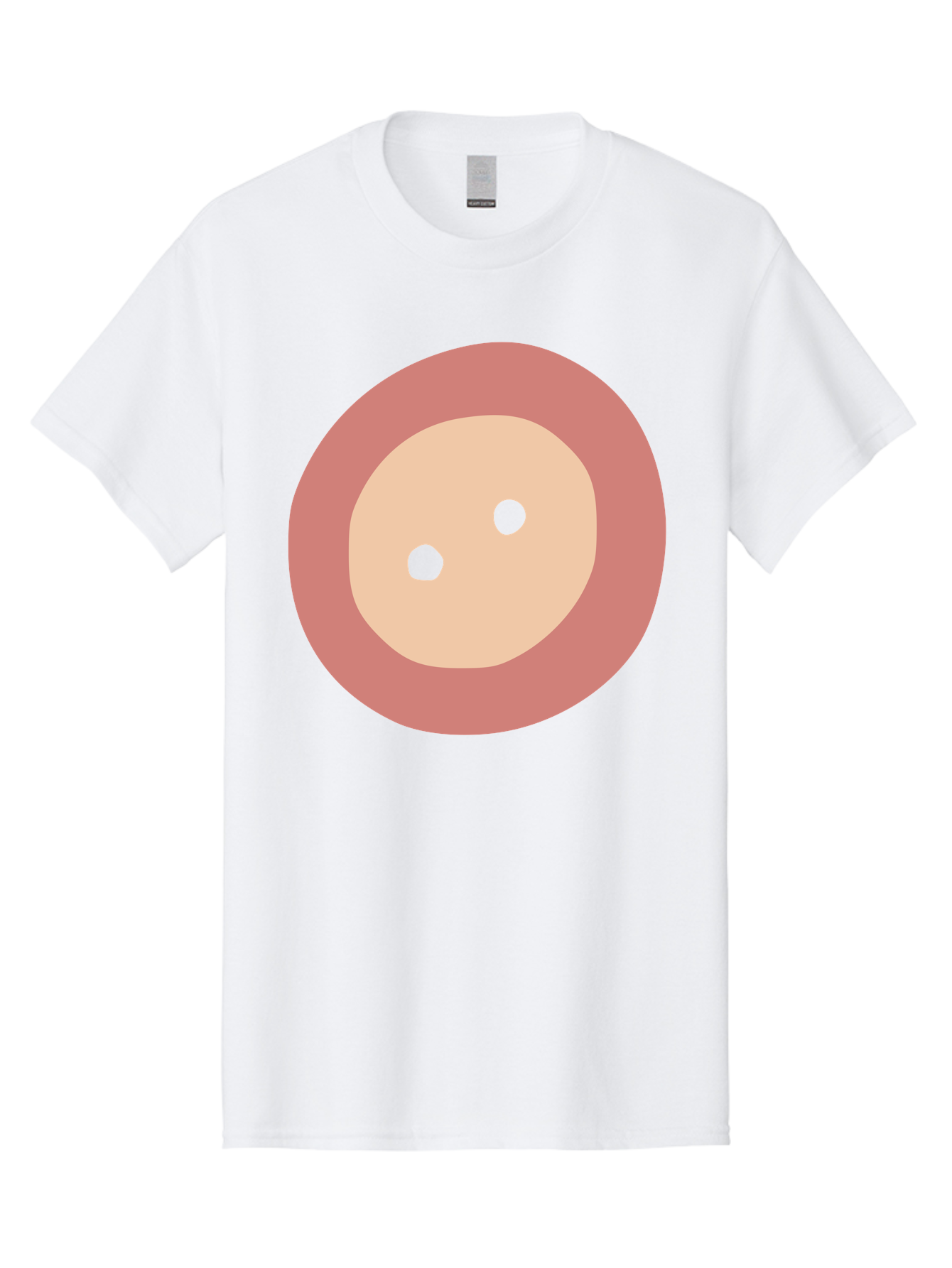 Face-With-Green-Eyes Men'S Graphic Tee, 100% Cotton, Comfortable Casual Summer Wear, Machine Washable, Simple Face, Green Eyes, Beige Skin, Pink Circle, Cartoon Character, Minimalist Design, Abstract Art, Digital Illustration Aac030