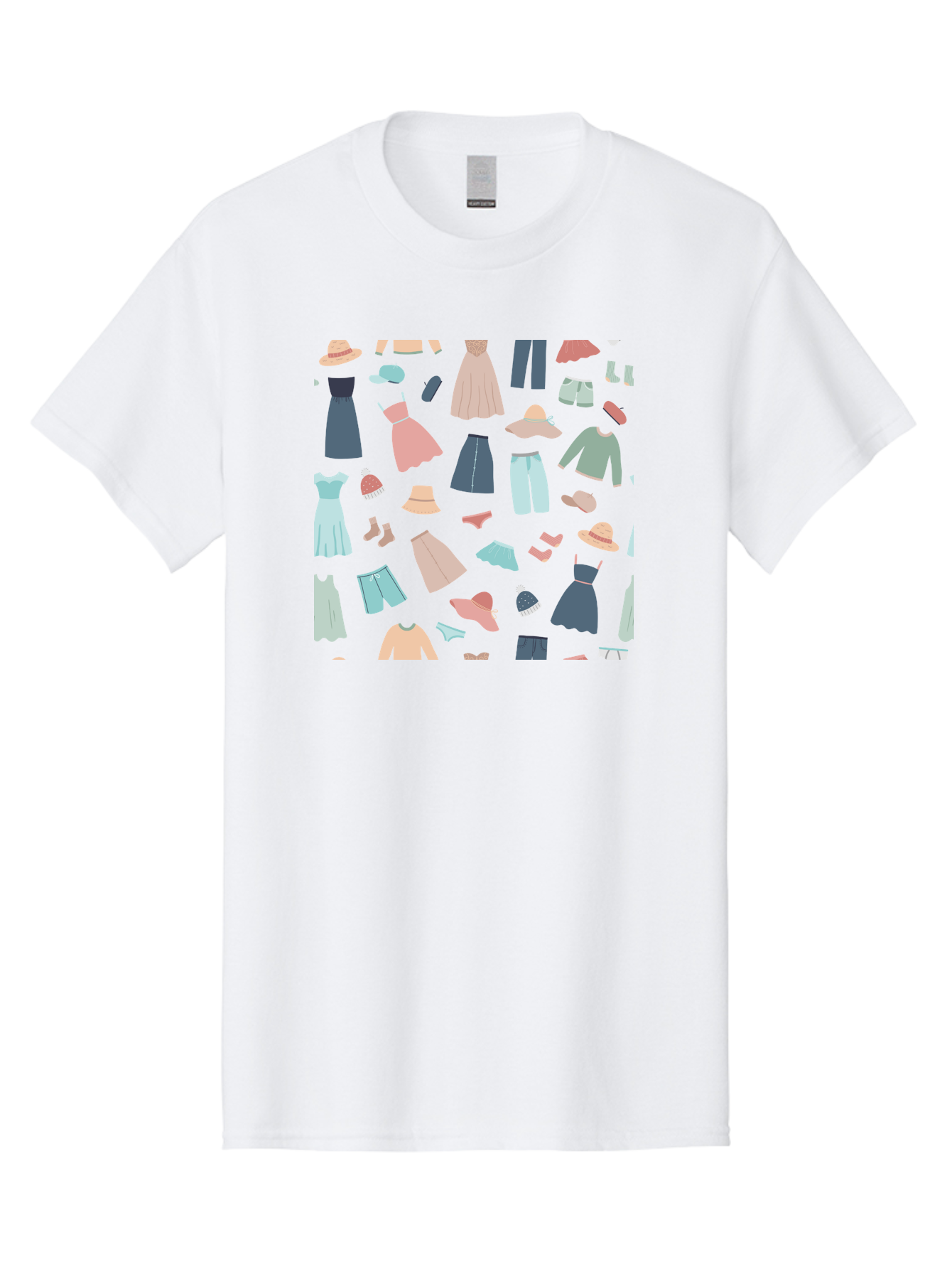 Fashion-Clothing Men'S Graphic Tee, 100% Cotton, Comfortable Casual Summer Wear, Machine Washable, Assorted Clothing Items, Pastel Colors, Fashion Accessories, Hats, Dresses, Tops, Pants, Shorts, Shoes, Casual Wear, Relaxed Fit, Aac031