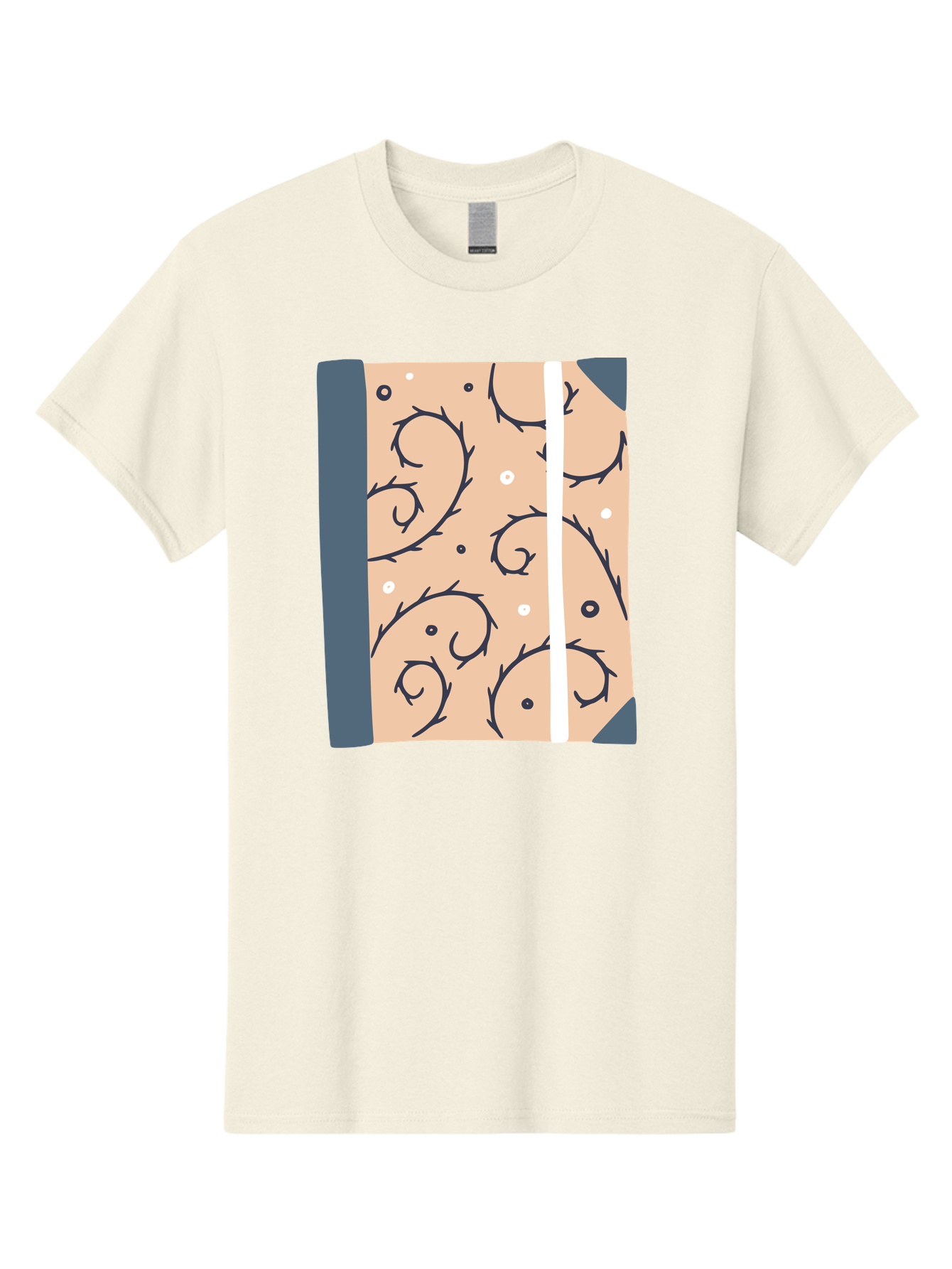 Fish-Pattern-Book Men'S Graphic Tee, 100% Cotton, Comfortable Casual Summer Wear, Machine Washable, Notebook, Journal, Fish Pattern, Peach Background, Blue Binding, Creative Design, Stationery, School Supplies, Organization Tools, Writing Pad, Aac032