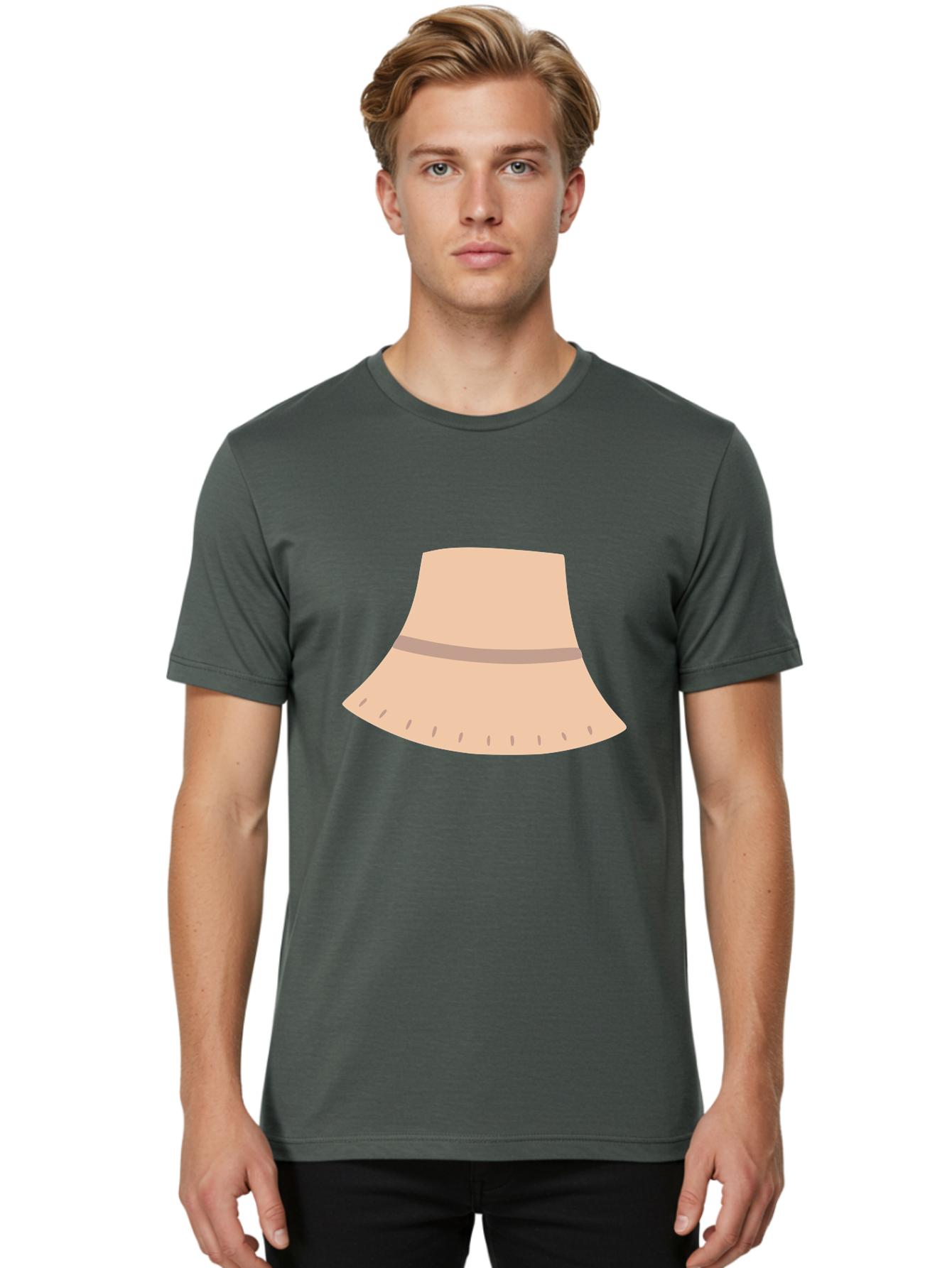 Floppy-Sun-Hat Men'S Graphic Tee, 100% Cotton, Comfortable Casual Summer Wear, Machine Washable, Floppy Hat, Wide Brim, Beige Color, Fashion Accessory, Summer Hat, Sun Protection, Stylish Hat, Casual Wear Aac035