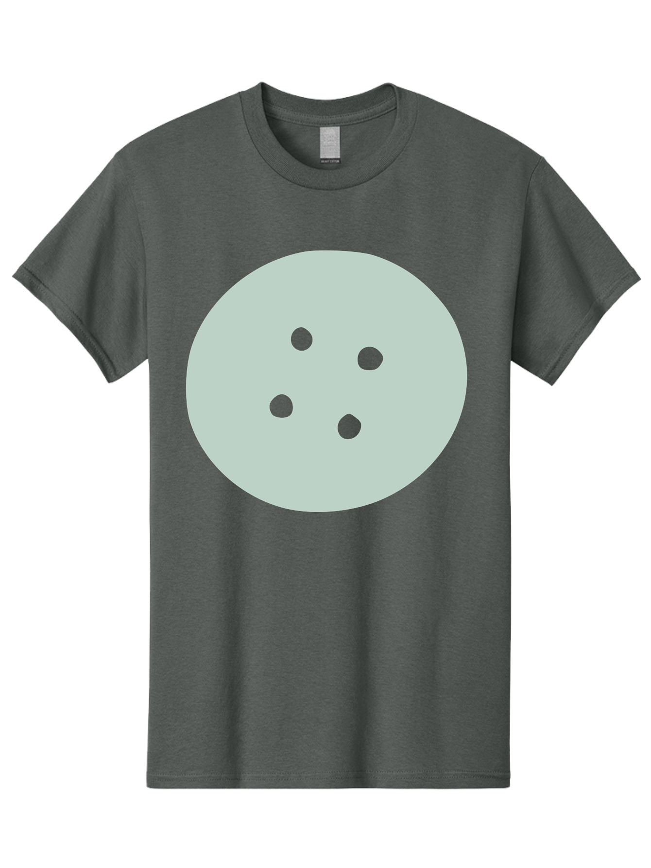 Four-Dots Men'S Graphic Tee, 100% Cotton, Comfortable Casual Summer Wear, Machine Washable, Simple Graphic, Minimalist Design, Four Green Dots, Circular Composition, Geometric Pattern, Modern Art, Abstract Shape Aac036