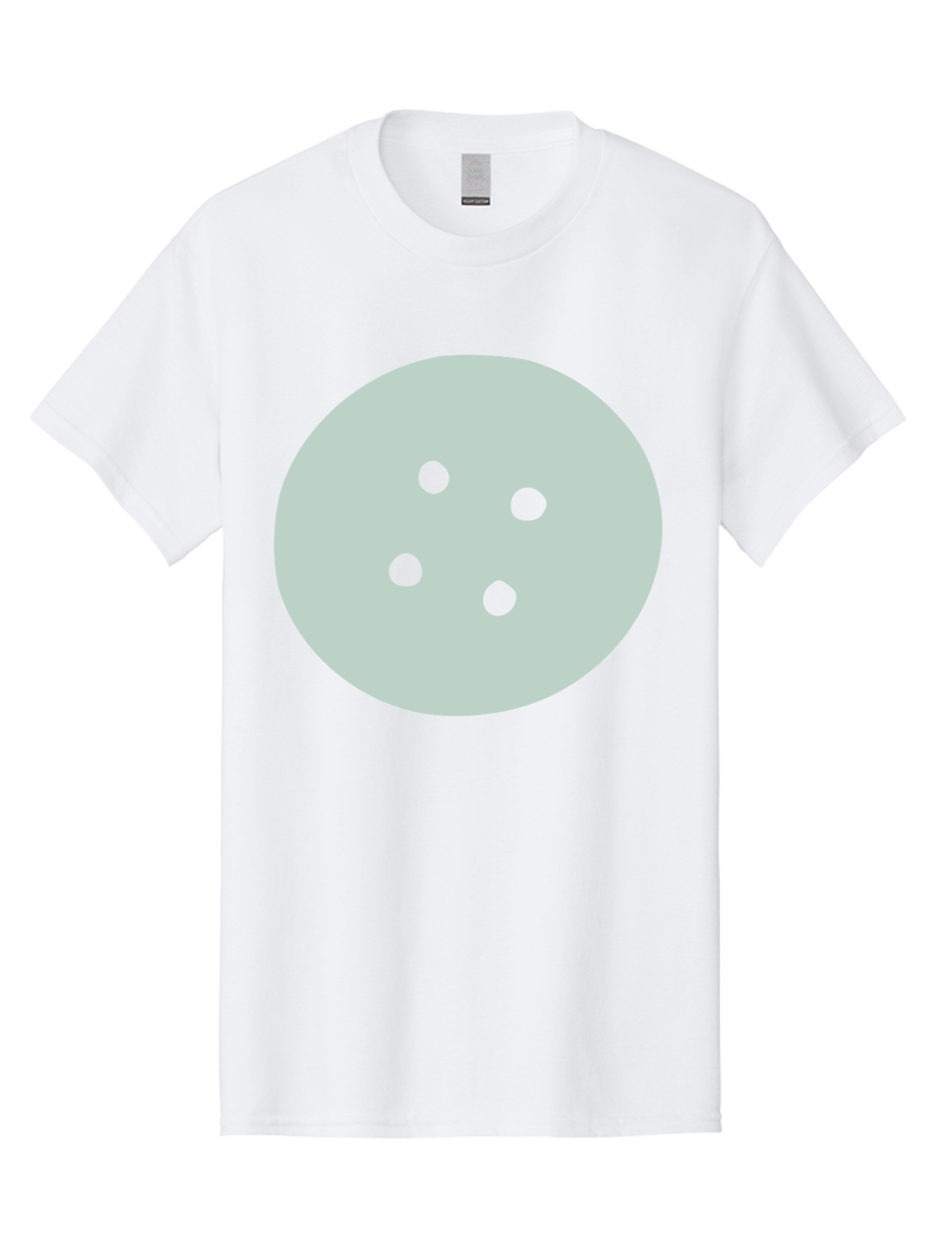 Four-Dots Men'S Graphic Tee, 100% Cotton, Comfortable Casual Summer Wear, Machine Washable, Simple Graphic, Minimalist Design, Four Green Dots, Circular Composition, Geometric Pattern, Modern Art, Abstract Shape Aac036