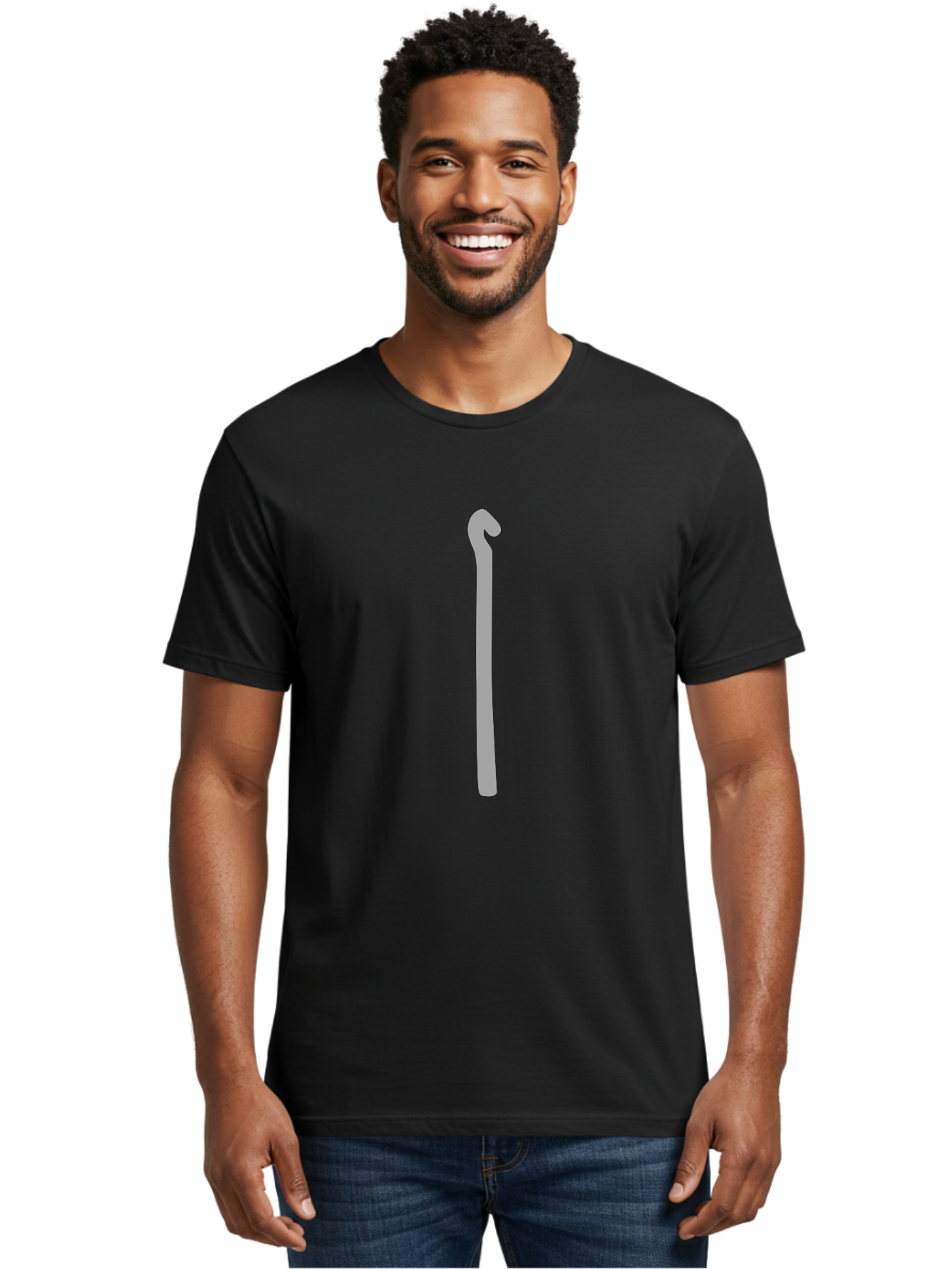 Gray-Walking-Stick Men'S Graphic Tee, 100% Cotton, Comfortable Casual Summer Wear, Machine Washable, Gray Walking Stick, Cane For Mobility, Assistive Device, Walking Aid, Elderly Support, Injury Recovery, Disability Assistance Aac040