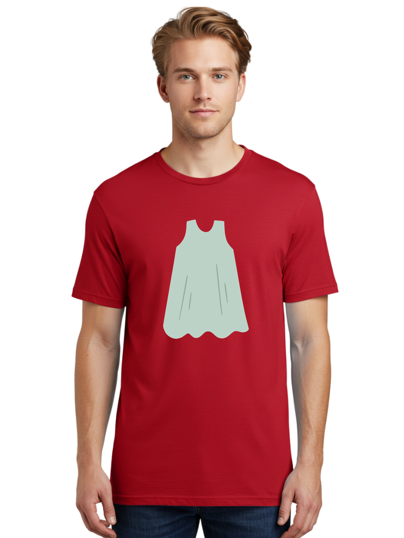 Grey-Dress Men'S Graphic Tee, 100% Cotton, Comfortable Casual Summer Wear, Machine Washable, Simple Dress Design, Sleeveless Dress, A-Line Dress, Grey Clothing, Fashion Illustration, Minimalist Style, Women'S Fashion, Soft Grey Tone, Aac041