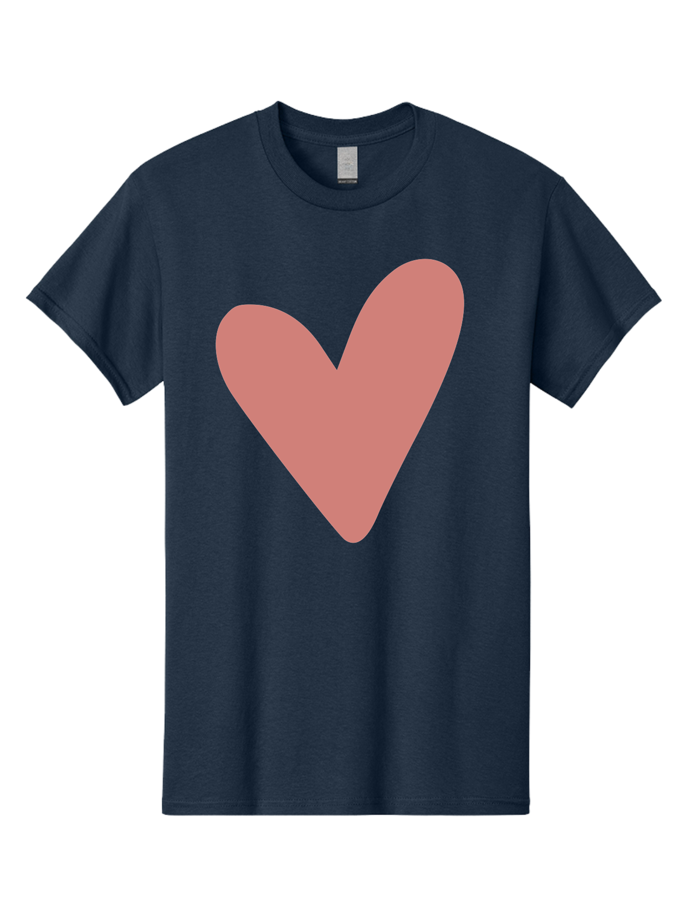 Heart Men'S Graphic Tee, 100% Cotton, Comfortable Casual Summer Wear, Machine Washable, Pink Heart, Love Symbol, Heart Icon, Cute Design, Minimalist Art, Simple Heart, Pink Color, Heart Shape Aac048