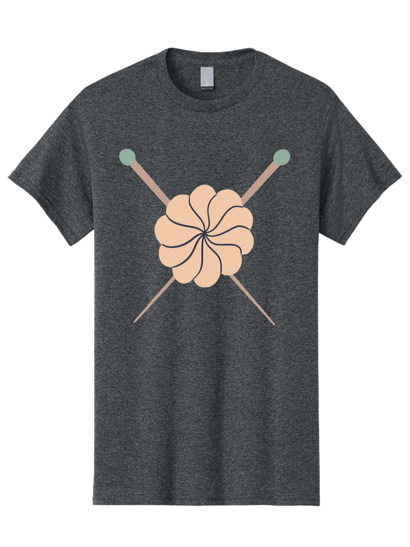 Knitting-Icon Men'S Graphic Tee, 100% Cotton, Comfortable Casual Summer Wear, Machine Washable, Knitting Needles, Yarn Ball, Crafting Tools, Hobby Supplies, Knitting Accessories, Handmade, Diy, Creative Hobbies, Knitting, Yarn Aac051