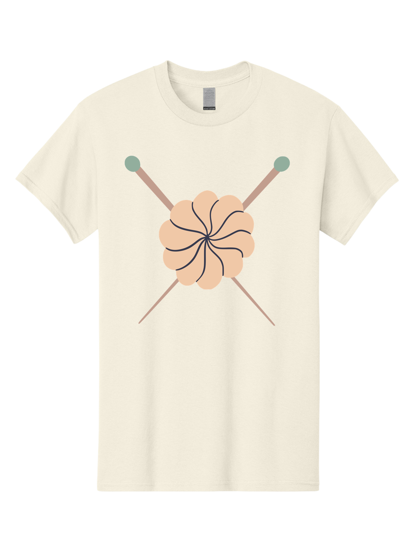 Knitting-Icon Men'S Graphic Tee, 100% Cotton, Comfortable Casual Summer Wear, Machine Washable, Knitting Needles, Yarn Ball, Crafting Tools, Hobby Supplies, Knitting Accessories, Handmade, Diy, Creative Hobbies, Knitting, Yarn Aac051