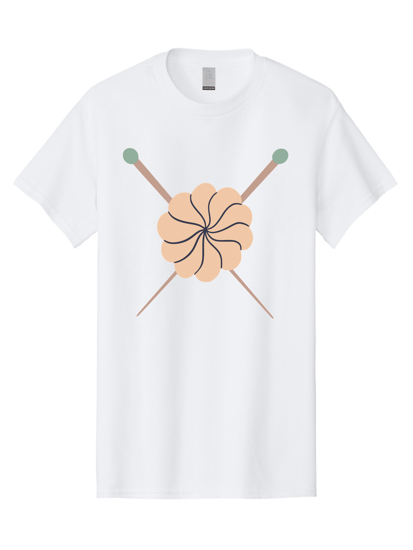 Knitting-Icon Men'S Graphic Tee, 100% Cotton, Comfortable Casual Summer Wear, Machine Washable, Knitting Needles, Yarn Ball, Crafting Tools, Hobby Supplies, Knitting Accessories, Handmade, Diy, Creative Hobbies, Knitting, Yarn Aac051