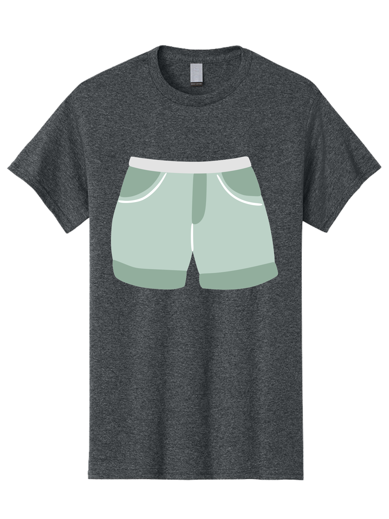 Light-Green-Shorts Men'S Graphic Tee, 100% Cotton, Comfortable Casual Summer Wear, Machine Washable, Men'S Underwear, Boxer Shorts, Comfortable Clothing, Casual Wear, Relaxed Fit, Simple Design, Gray Color Aac053