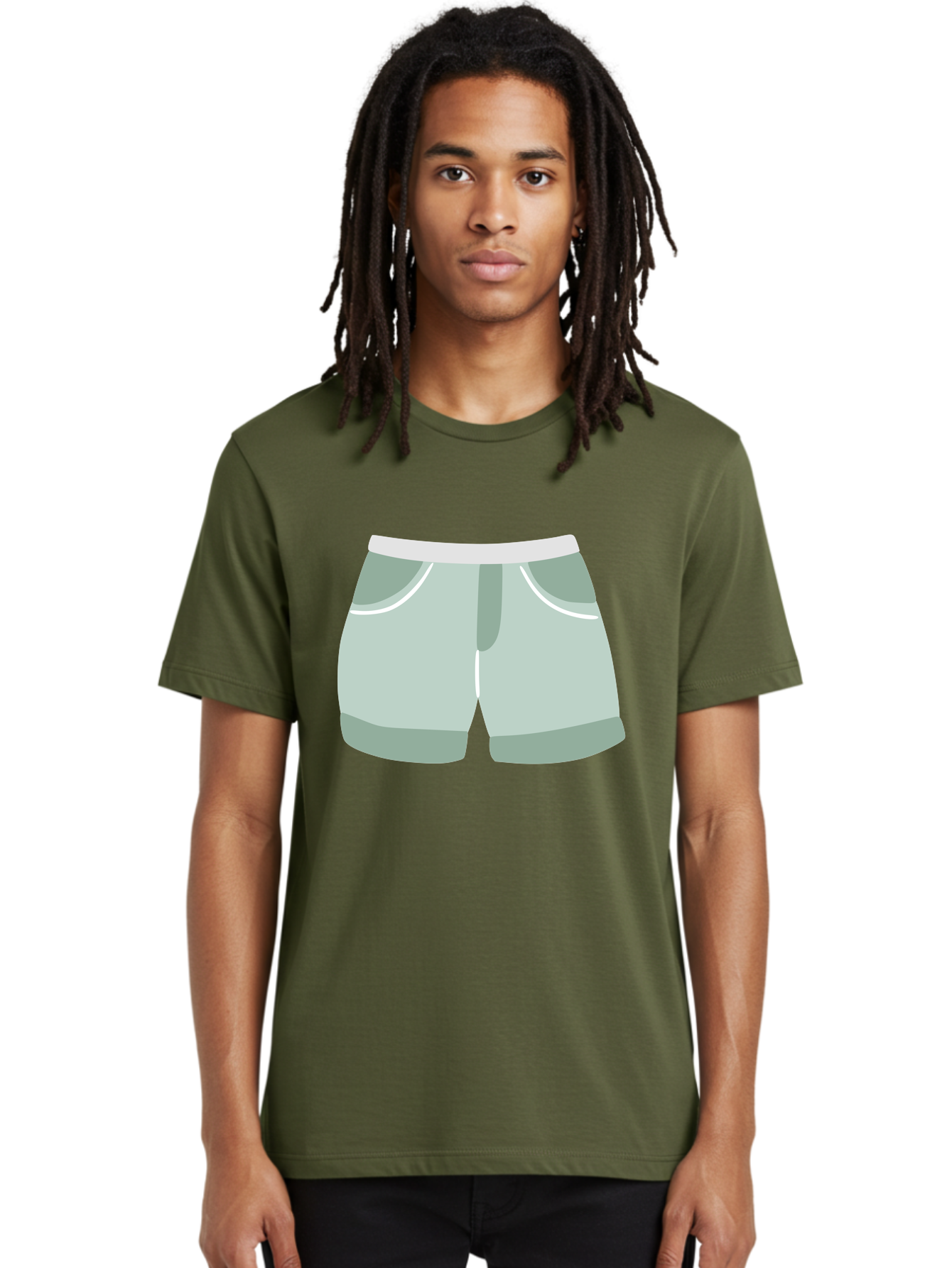 Light-Green-Shorts Men'S Graphic Tee, 100% Cotton, Comfortable Casual Summer Wear, Machine Washable, Men'S Underwear, Boxer Shorts, Comfortable Clothing, Casual Wear, Relaxed Fit, Simple Design, Gray Color Aac053