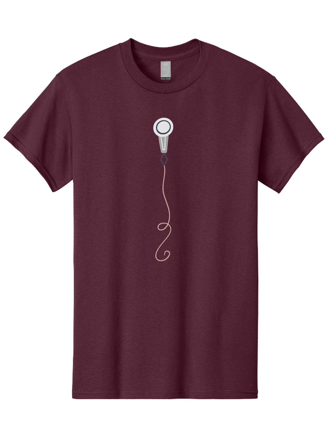 Microphone Men'S Graphic Tee, 100% Cotton, Comfortable Casual Summer Wear, Machine Washable, Simple Microphone, Modern Design, Minimalist Style, Wired Mic, Singing, Music Performance, Audio Equipment, Cartoon Illustration, Simple Shapes Aac057
