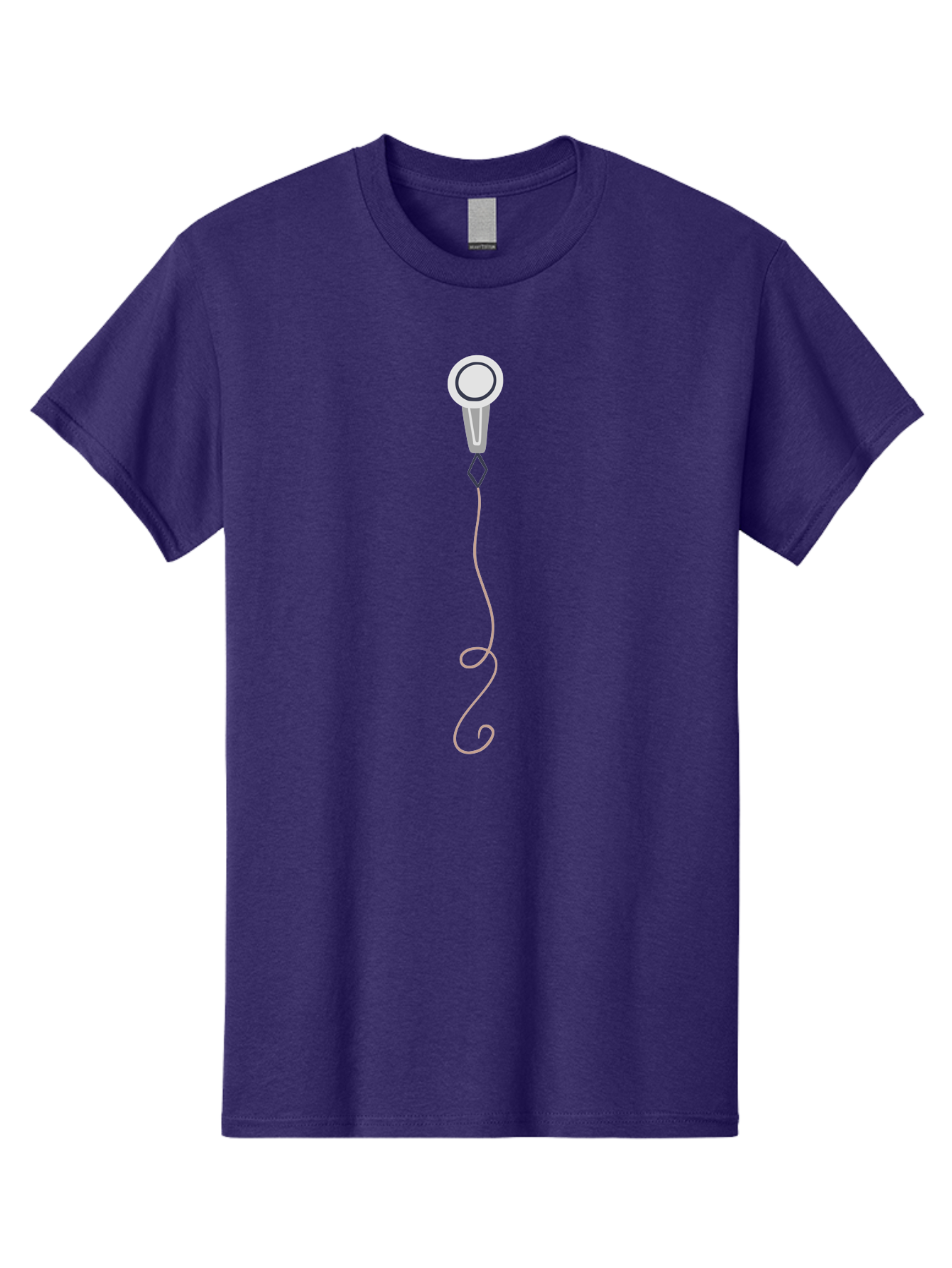 Microphone Men'S Graphic Tee, 100% Cotton, Comfortable Casual Summer Wear, Machine Washable, Simple Microphone, Modern Design, Minimalist Style, Wired Mic, Singing, Music Performance, Audio Equipment, Cartoon Illustration, Simple Shapes Aac057