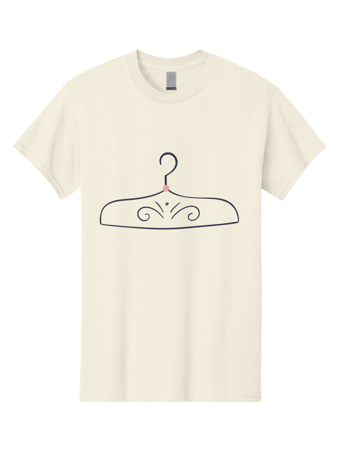 Ornate-Hanger Men'S Graphic Tee, 100% Cotton, Comfortable Casual Summer Wear, Machine Washable, Coat Hanger, Minimalist Design, Simple Line Art, Elegant Swirls, Subtle Details, Fashion Accessory, Clothing Organizer Aac061