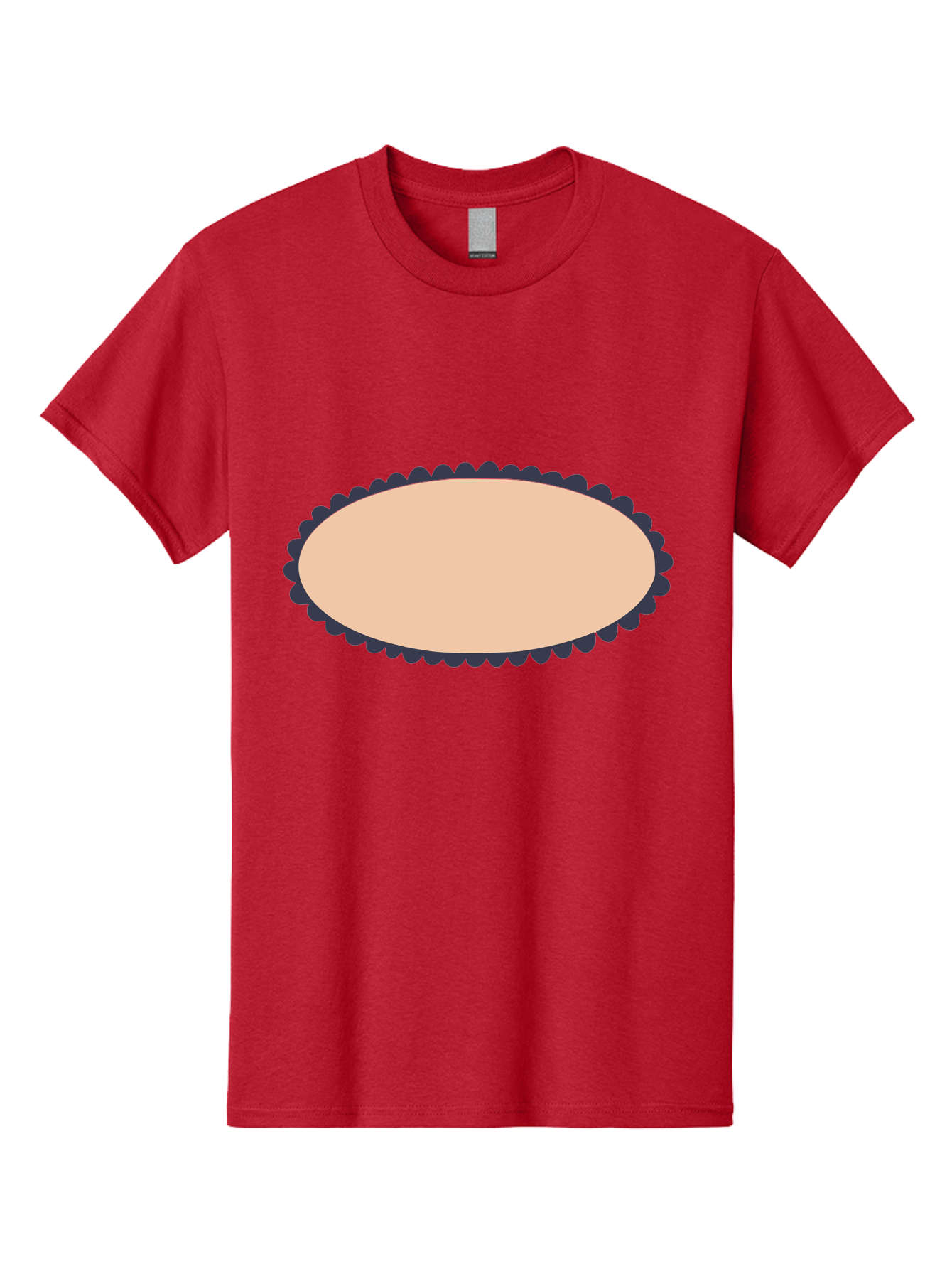 Oval-Badge Men'S Graphic Tee, 100% Cotton, Comfortable Casual Summer Wear, Machine Washable, Oval Shape, Decorative Frame, Beige And Black, Ornate Design, Blank Space, Graphic Element, Simple Illustration, Elegant Border Aac062