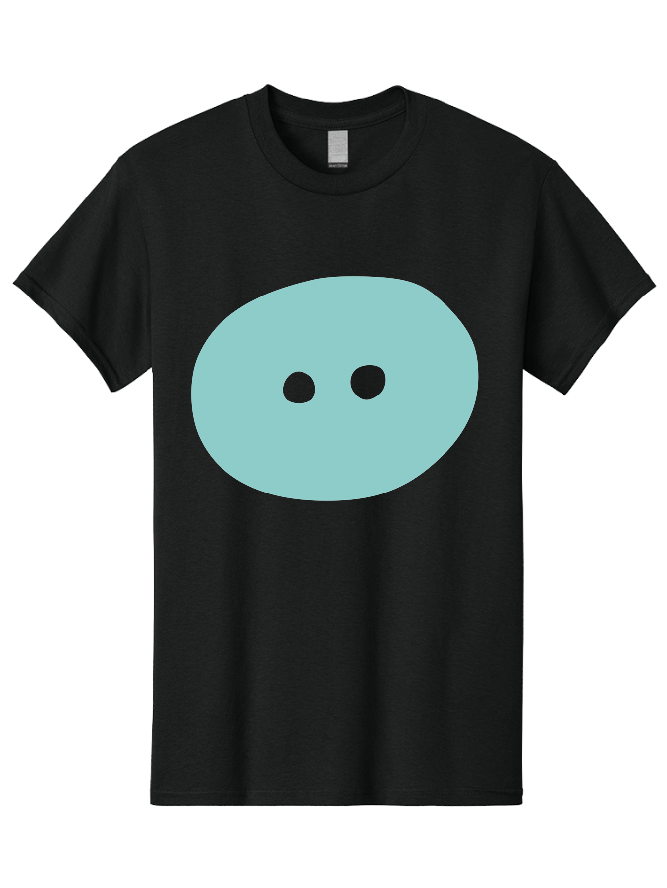 Oval-Shape Men'S Graphic Tee, 100% Cotton, Comfortable Casual Summer Wear, Machine Washable, Simple Face, Minimalist Design, Cartoon Character, Oval Shape, Two Eyes, Cute Expression, Digital Art, Modern Illustration Aac064