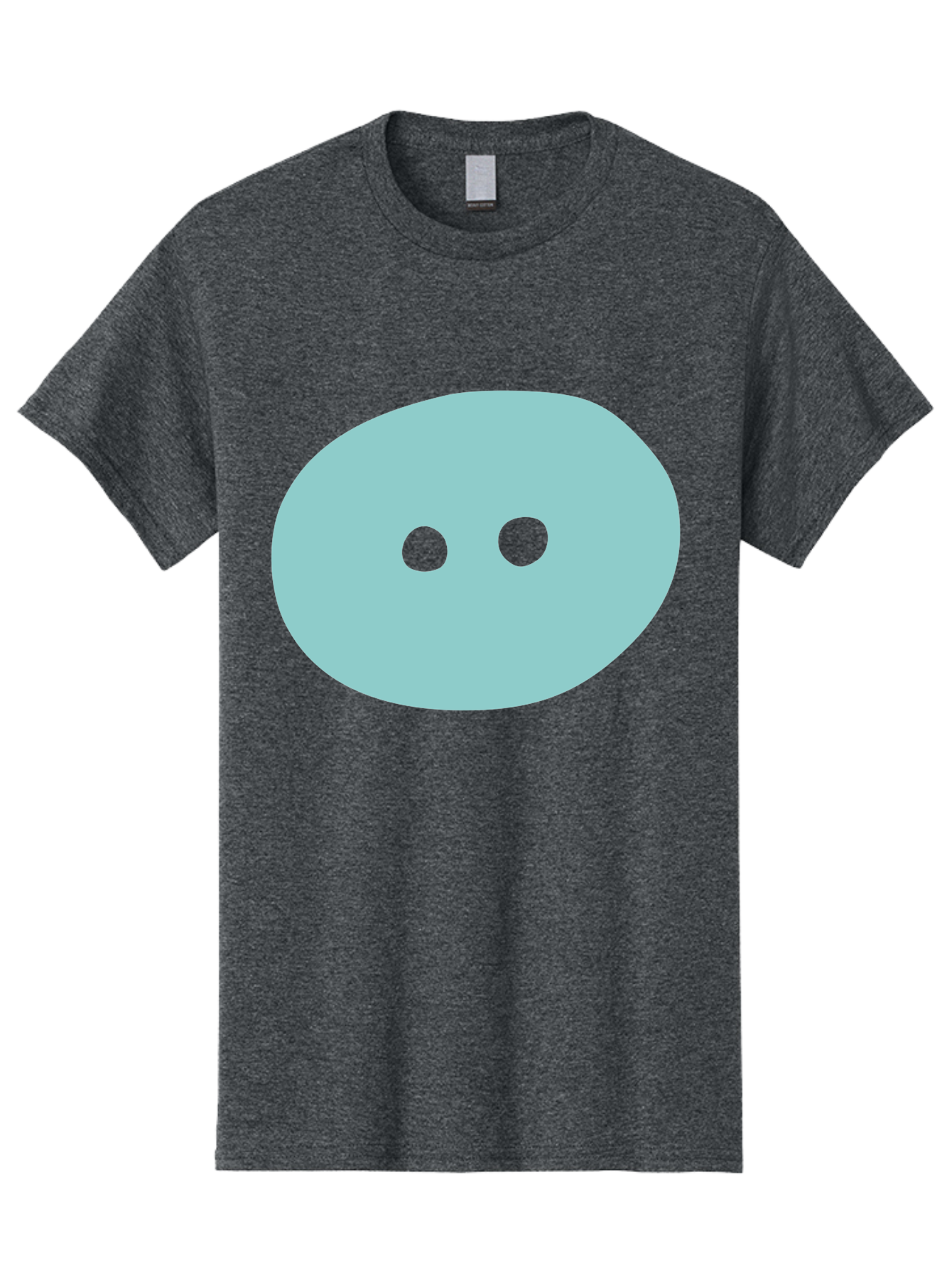 Oval-Shape Men'S Graphic Tee, 100% Cotton, Comfortable Casual Summer Wear, Machine Washable, Simple Face, Minimalist Design, Cartoon Character, Oval Shape, Two Eyes, Cute Expression, Digital Art, Modern Illustration Aac064