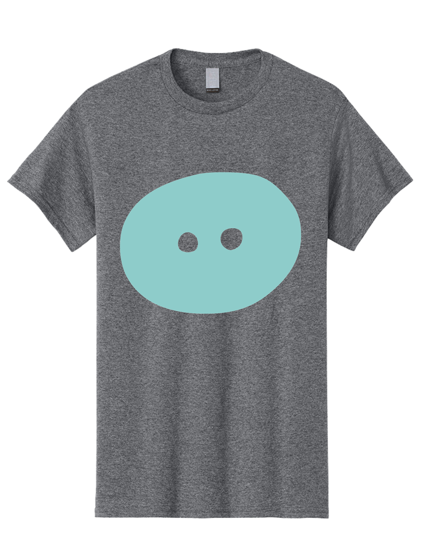 Oval-Shape Men'S Graphic Tee, 100% Cotton, Comfortable Casual Summer Wear, Machine Washable, Simple Face, Minimalist Design, Cartoon Character, Oval Shape, Two Eyes, Cute Expression, Digital Art, Modern Illustration Aac064