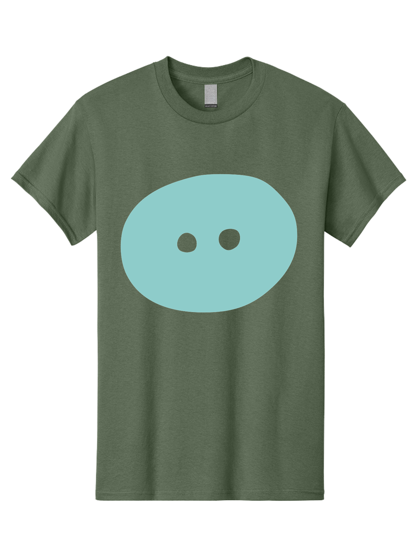 Oval-Shape Men'S Graphic Tee, 100% Cotton, Comfortable Casual Summer Wear, Machine Washable, Simple Face, Minimalist Design, Cartoon Character, Oval Shape, Two Eyes, Cute Expression, Digital Art, Modern Illustration Aac064