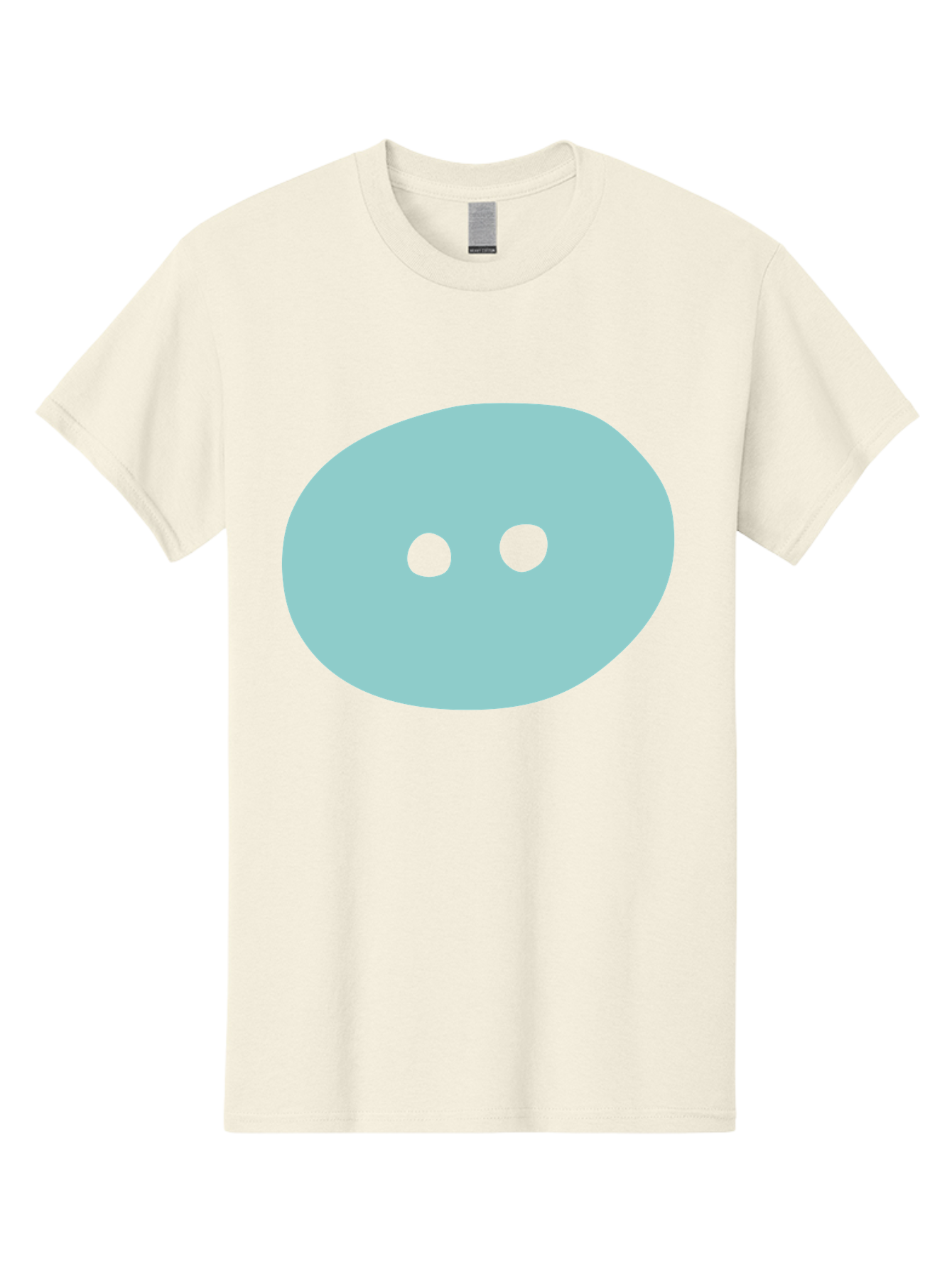 Oval-Shape Men'S Graphic Tee, 100% Cotton, Comfortable Casual Summer Wear, Machine Washable, Simple Face, Minimalist Design, Cartoon Character, Oval Shape, Two Eyes, Cute Expression, Digital Art, Modern Illustration Aac064
