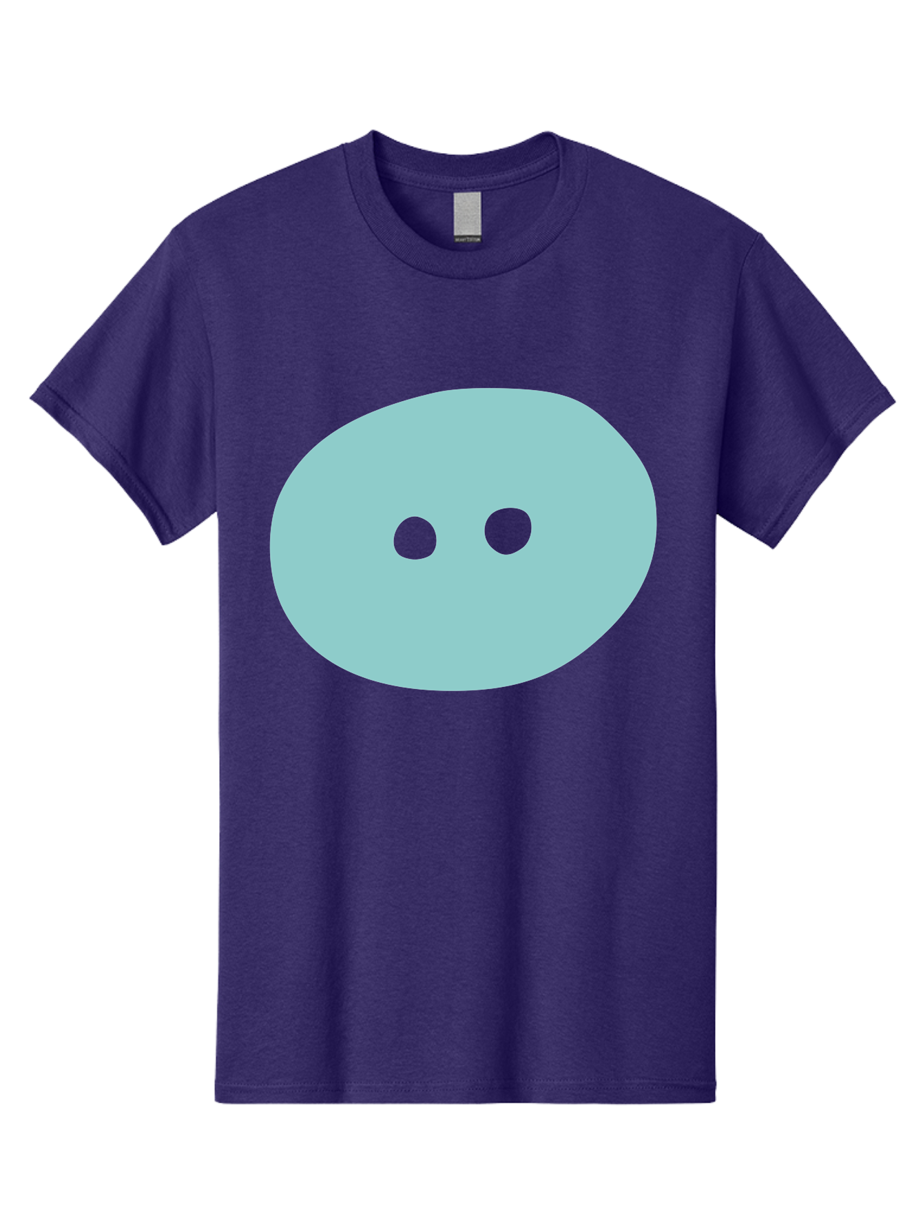 Oval-Shape Men'S Graphic Tee, 100% Cotton, Comfortable Casual Summer Wear, Machine Washable, Simple Face, Minimalist Design, Cartoon Character, Oval Shape, Two Eyes, Cute Expression, Digital Art, Modern Illustration Aac064