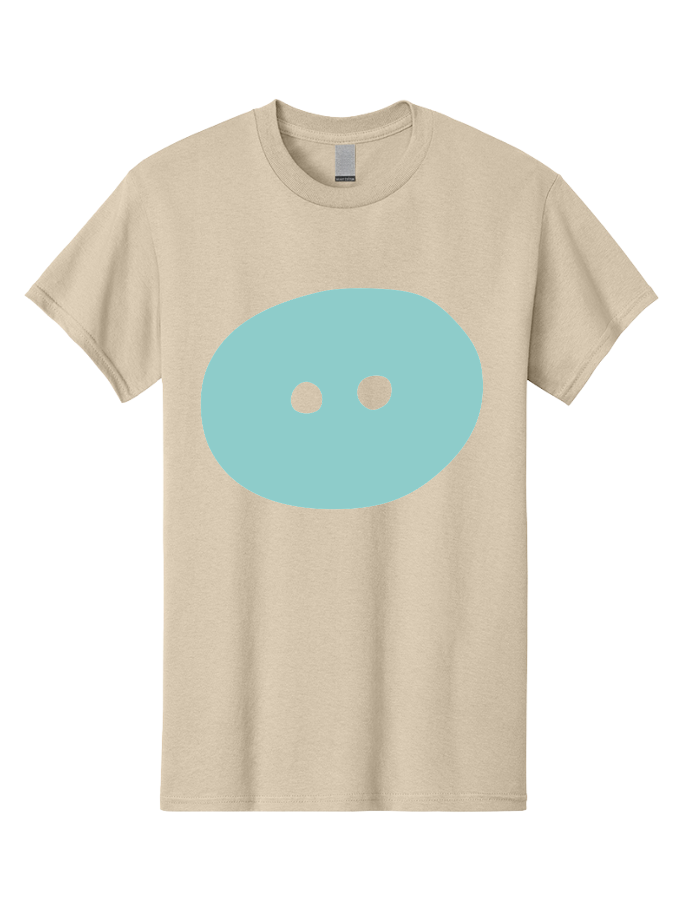 Oval-Shape Men'S Graphic Tee, 100% Cotton, Comfortable Casual Summer Wear, Machine Washable, Simple Face, Minimalist Design, Cartoon Character, Oval Shape, Two Eyes, Cute Expression, Digital Art, Modern Illustration Aac064