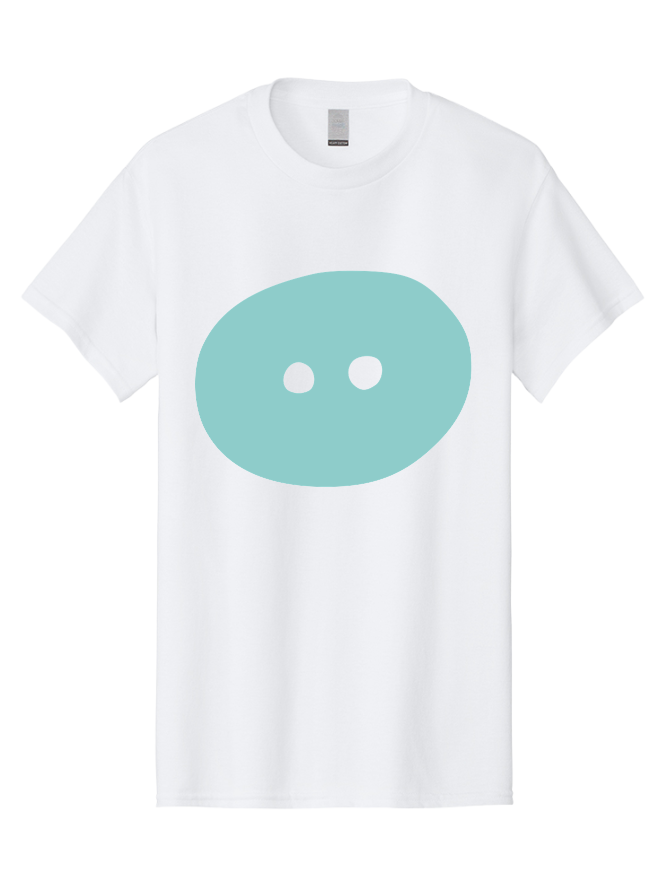 Oval-Shape Men'S Graphic Tee, 100% Cotton, Comfortable Casual Summer Wear, Machine Washable, Simple Face, Minimalist Design, Cartoon Character, Oval Shape, Two Eyes, Cute Expression, Digital Art, Modern Illustration Aac064