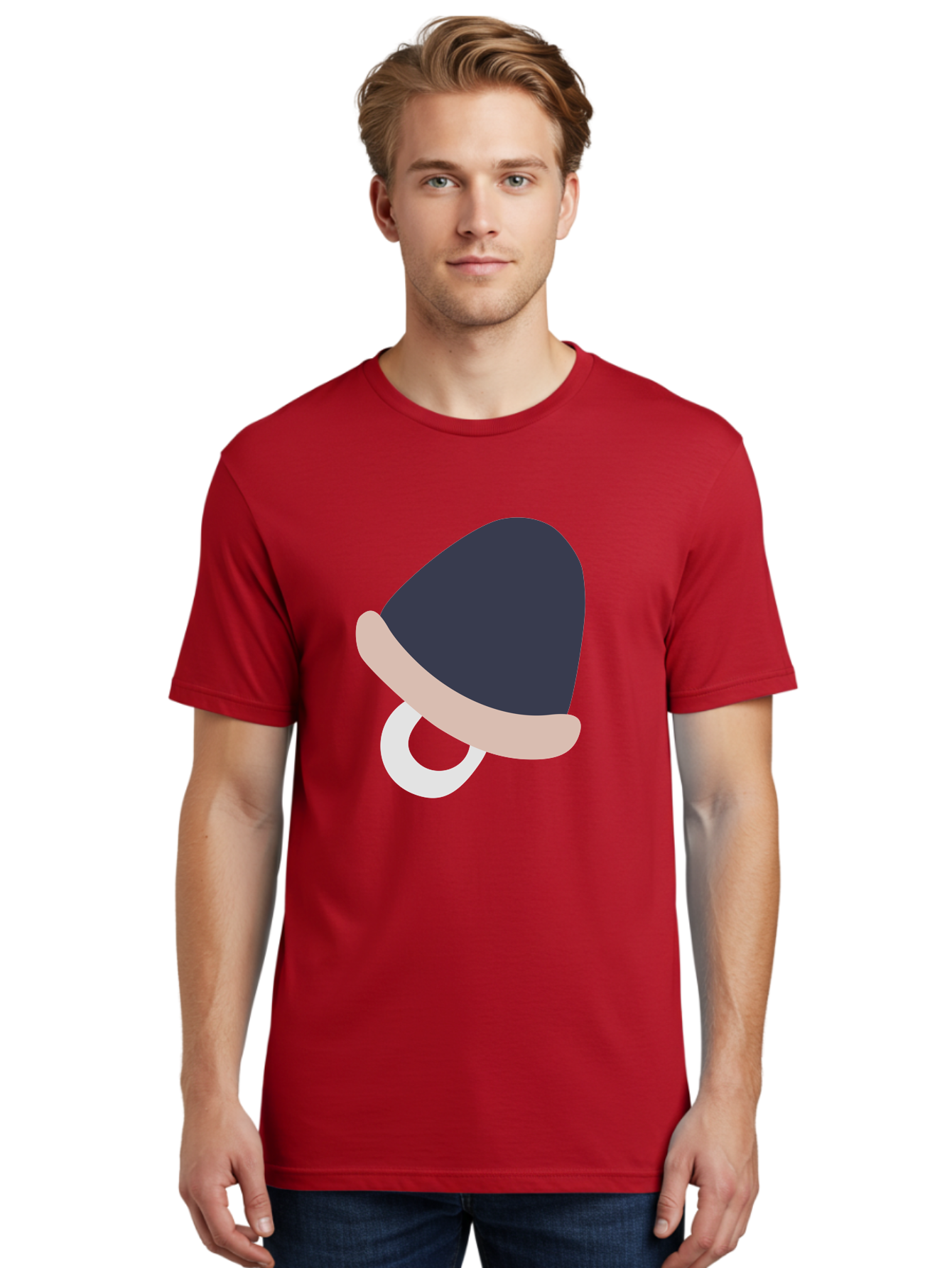 Pacifier Men'S Graphic Tee, 100% Cotton, Comfortable Casual Summer Wear, Machine Washable, Pacifier For Baby, Baby Soother, Nursery Accessories, Infant Care, Baby Supplies, Newborn Essentials Aac065