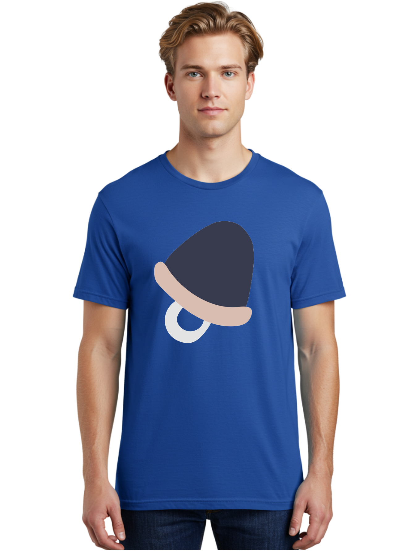 Pacifier Men'S Graphic Tee, 100% Cotton, Comfortable Casual Summer Wear, Machine Washable, Pacifier For Baby, Baby Soother, Nursery Accessories, Infant Care, Baby Supplies, Newborn Essentials Aac065