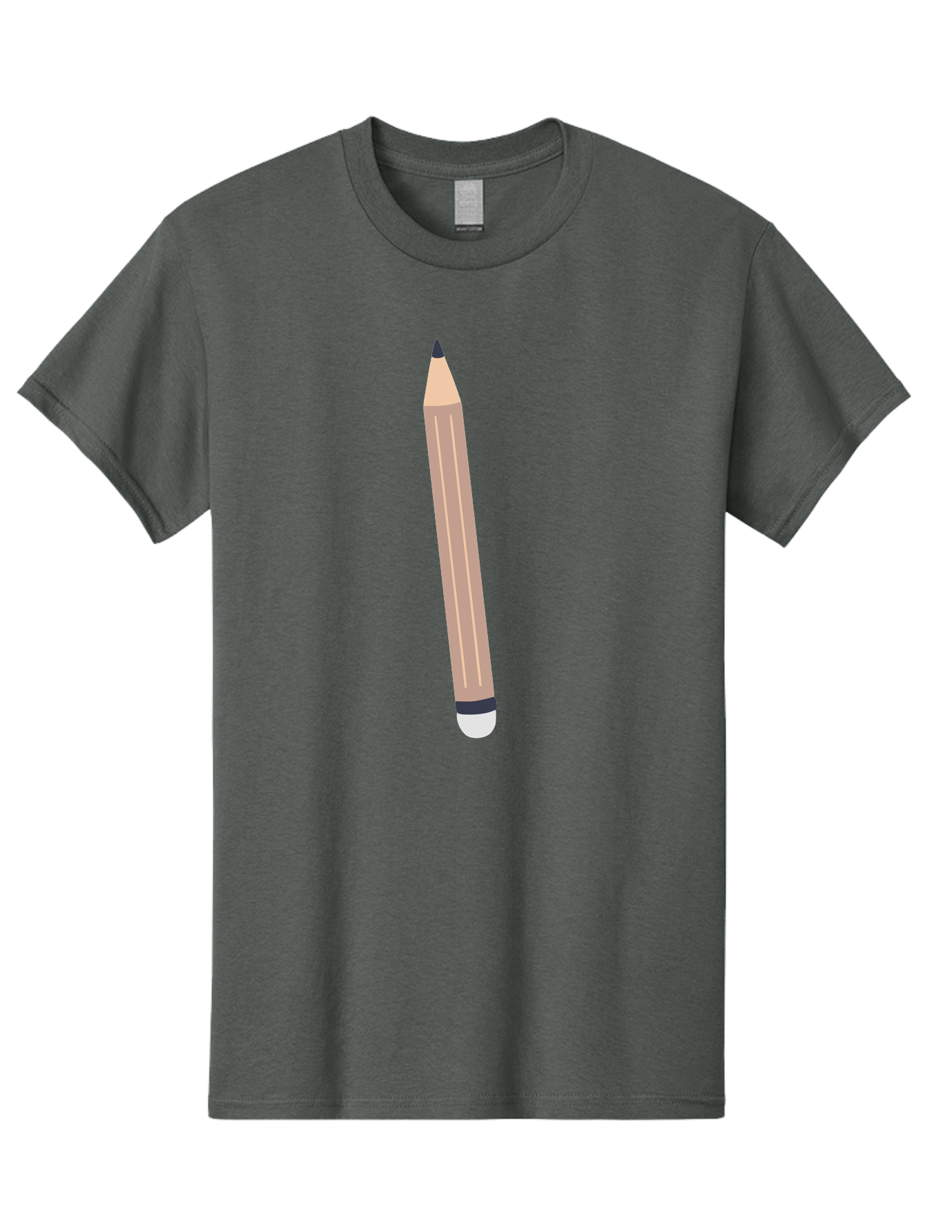 Pencil Men'S Graphic Tee, 100% Cotton, Comfortable Casual Summer Wear, Machine Washable, Wooden Pencil, Sharp Tip, Black Ferrule, White Eraser, Stationery Item, Writing Tool, Drawing Instrument, Office Supply Aac067