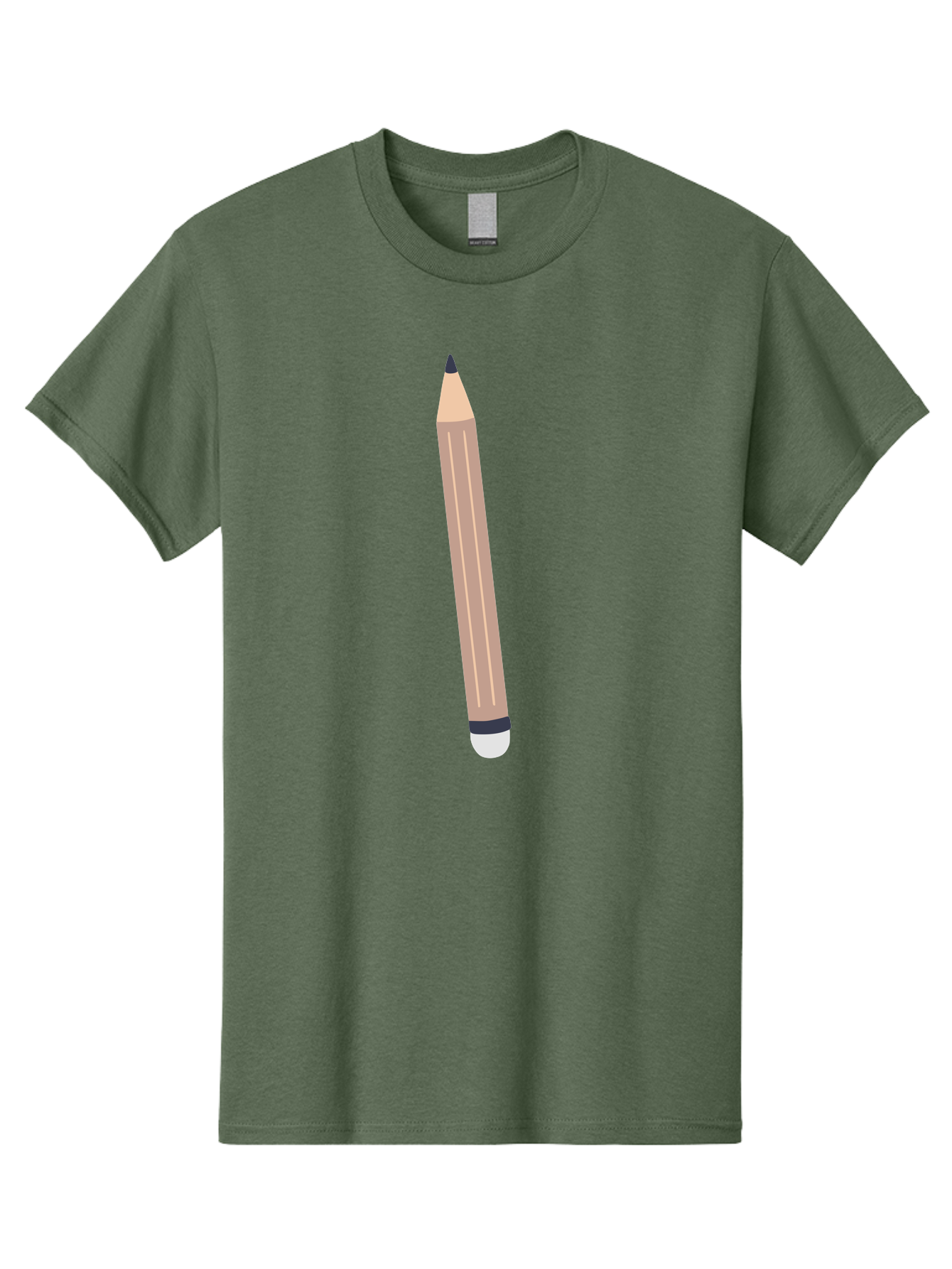 Pencil Men'S Graphic Tee, 100% Cotton, Comfortable Casual Summer Wear, Machine Washable, Wooden Pencil, Sharp Tip, Black Ferrule, White Eraser, Stationery Item, Writing Tool, Drawing Instrument, Office Supply Aac067