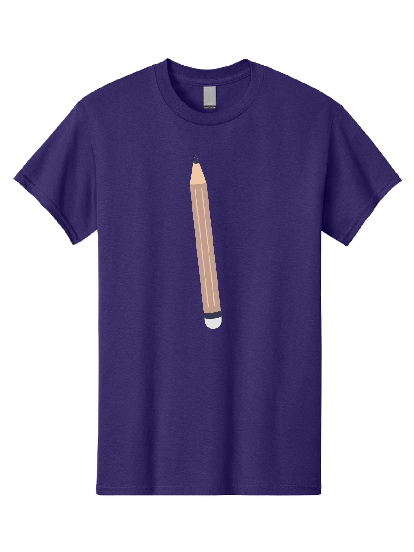 Pencil Men'S Graphic Tee, 100% Cotton, Comfortable Casual Summer Wear, Machine Washable, Wooden Pencil, Sharp Tip, Black Ferrule, White Eraser, Stationery Item, Writing Tool, Drawing Instrument, Office Supply Aac067