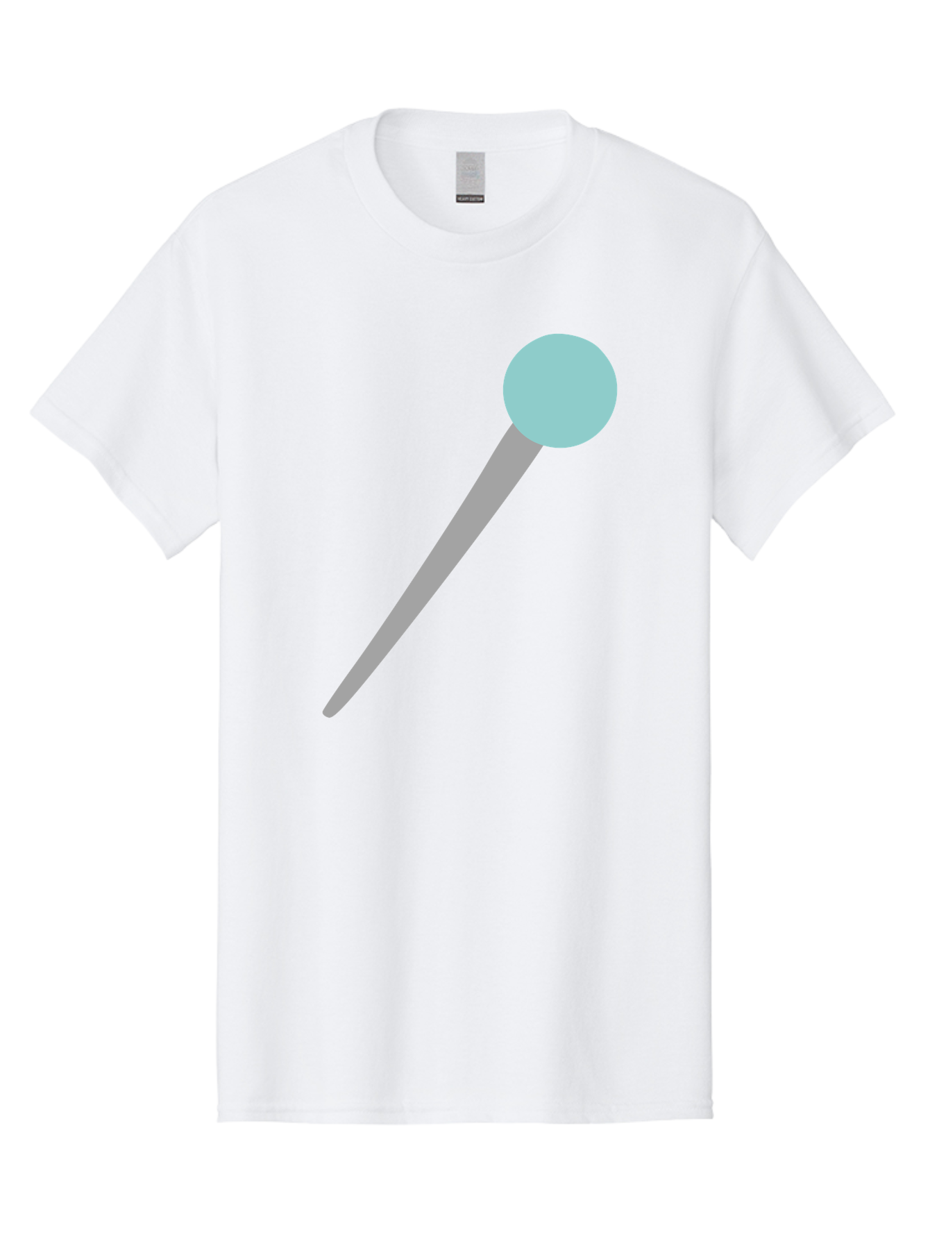 Pin-1 Men'S Graphic Tee, 100% Cotton, Comfortable Casual Summer Wear, Machine Washable, Thumbtack, Push Pin, Office Supplies, Stationery, Gray Metal, Light Blue Head, Simple Design, Minimalist Icon Aac069
