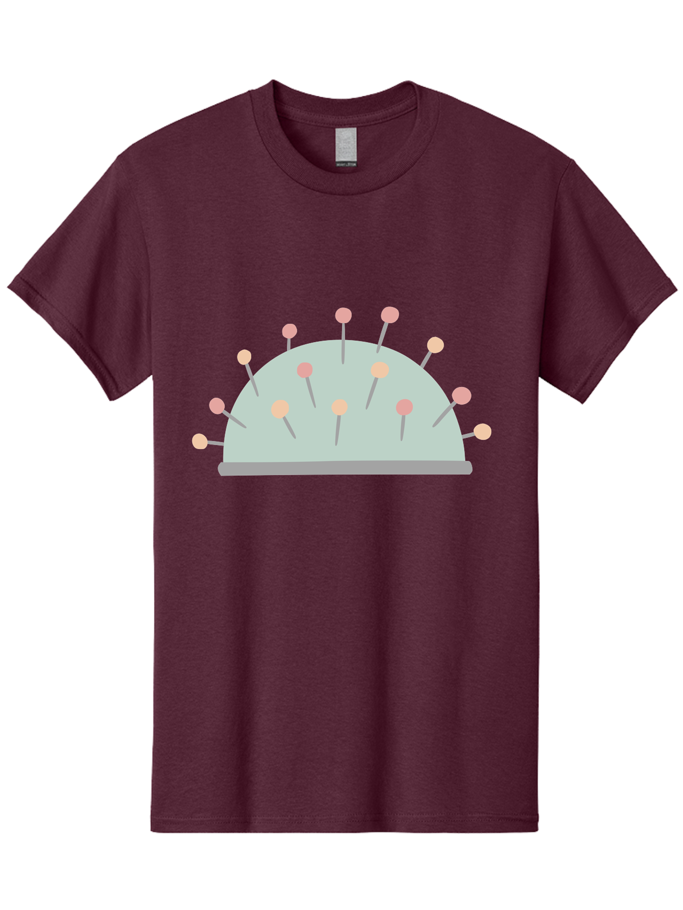 Pin-Cushion Men'S Graphic Tee, 100% Cotton, Comfortable Casual Summer Wear, Machine Washable, Sewing Accessories, Pin Cushion, Crafting Tools, Needles And Pins, Tailoring Supplies, Diy Sewing, Needlework, Embroidery, Pastel Colors Aac070