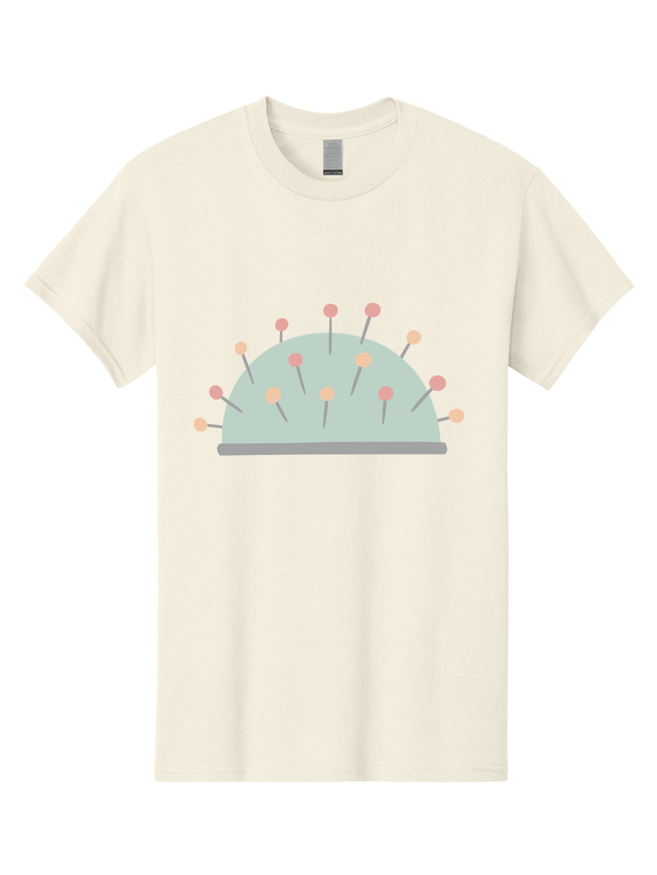 Pin-Cushion Men'S Graphic Tee, 100% Cotton, Comfortable Casual Summer Wear, Machine Washable, Sewing Accessories, Pin Cushion, Crafting Tools, Needles And Pins, Tailoring Supplies, Diy Sewing, Needlework, Embroidery, Pastel Colors Aac070