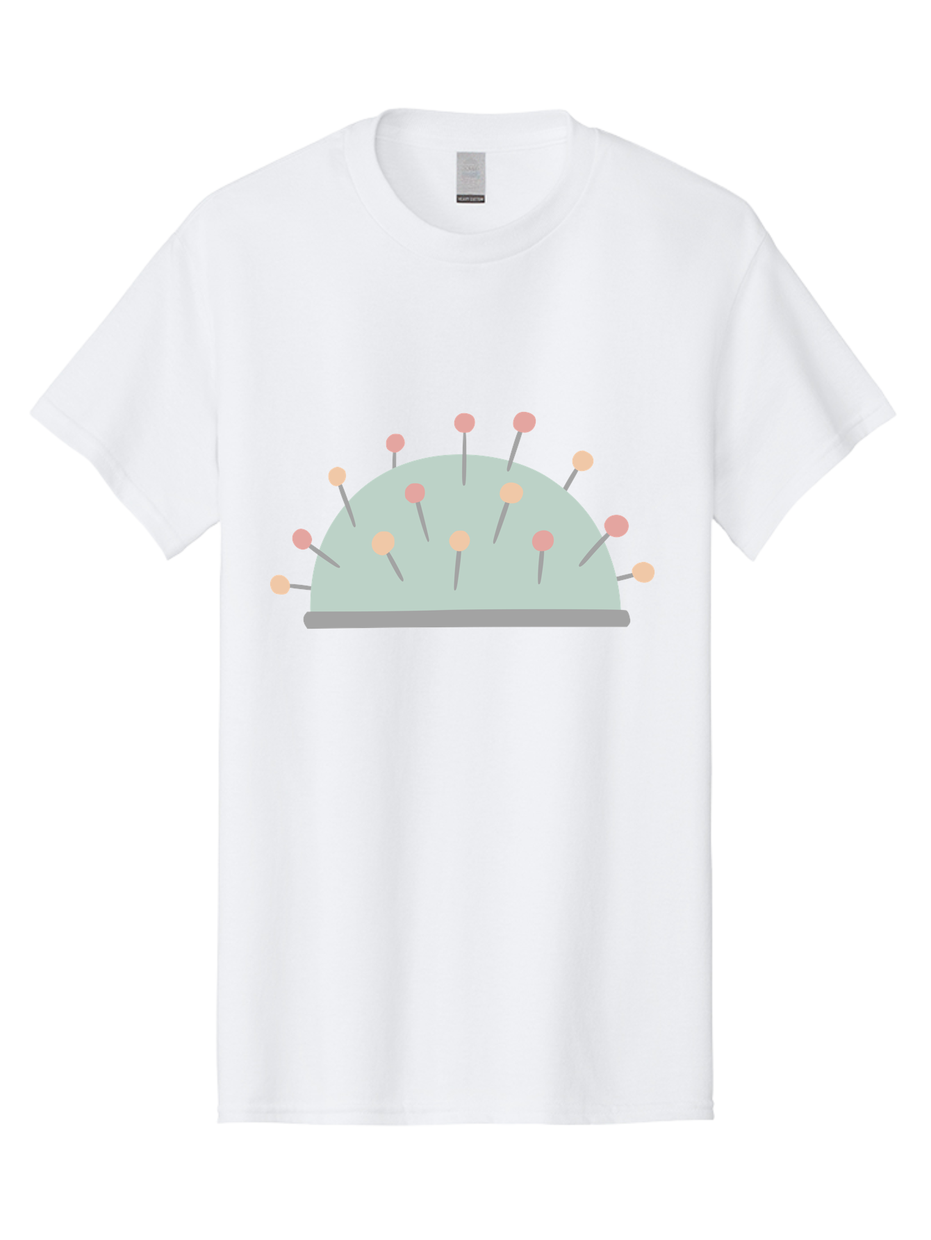 Pin-Cushion Men'S Graphic Tee, 100% Cotton, Comfortable Casual Summer Wear, Machine Washable, Sewing Accessories, Pin Cushion, Crafting Tools, Needles And Pins, Tailoring Supplies, Diy Sewing, Needlework, Embroidery, Pastel Colors Aac070
