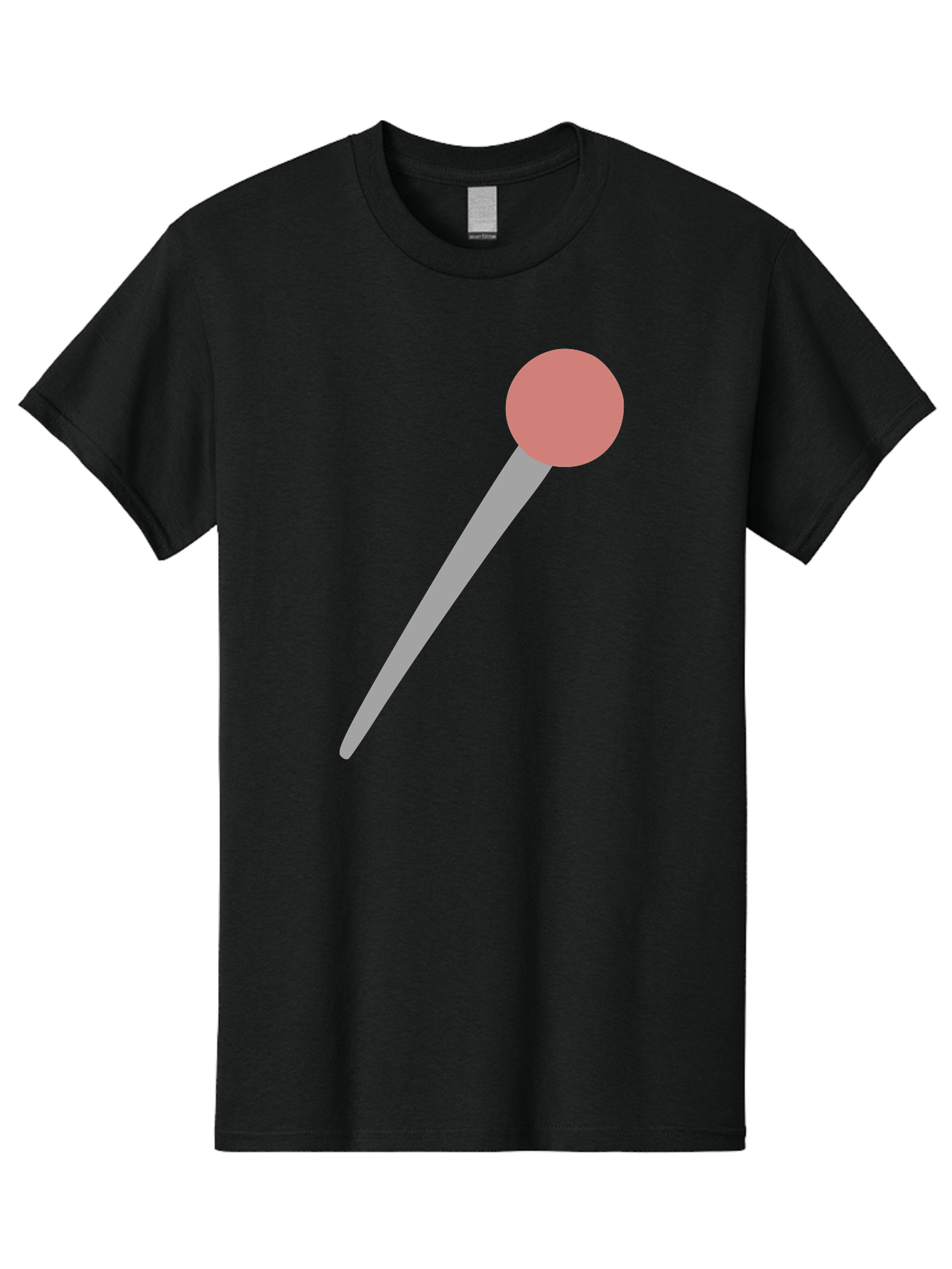 Pin Men'S Graphic Tee, 100% Cotton, Comfortable Casual Summer Wear, Machine Washable, Push Pin, Thumb Tack, Office Supplies, Red Circle, Grey Stick, Simple Design, Minimalistic Icon, Stationery Aac071