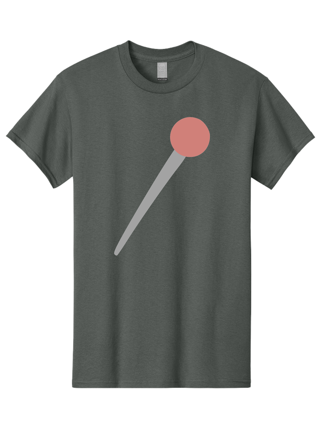 Pin Men'S Graphic Tee, 100% Cotton, Comfortable Casual Summer Wear, Machine Washable, Push Pin, Thumb Tack, Office Supplies, Red Circle, Grey Stick, Simple Design, Minimalistic Icon, Stationery Aac071