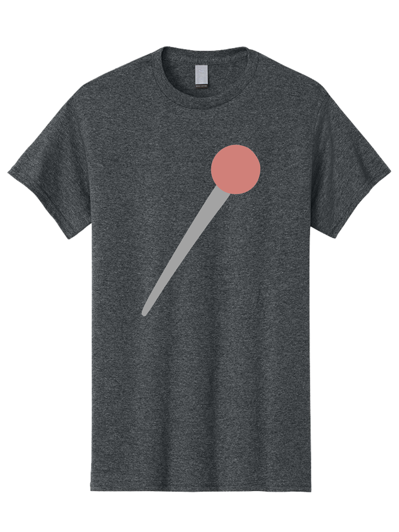 Pin Men'S Graphic Tee, 100% Cotton, Comfortable Casual Summer Wear, Machine Washable, Push Pin, Thumb Tack, Office Supplies, Red Circle, Grey Stick, Simple Design, Minimalistic Icon, Stationery Aac071