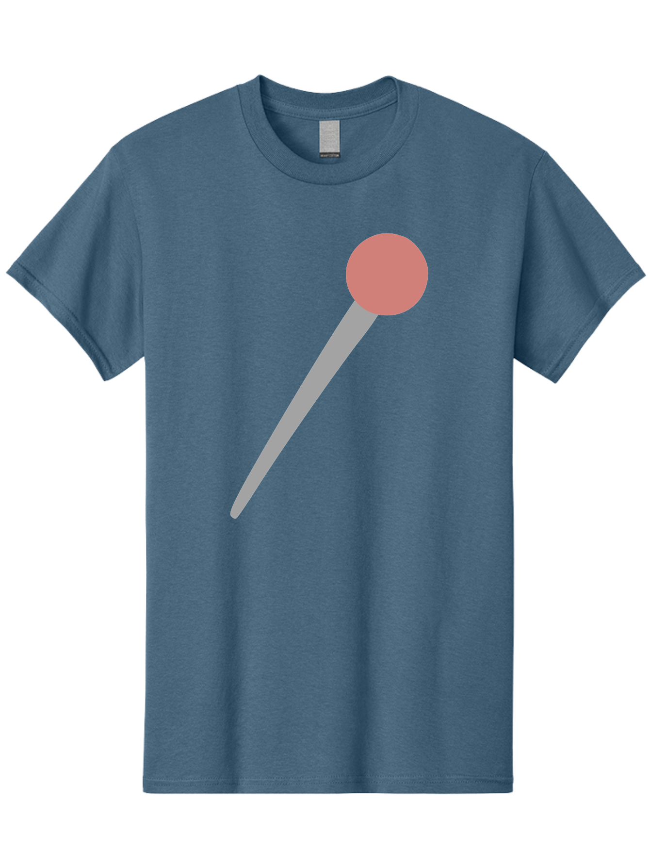 Pin Men'S Graphic Tee, 100% Cotton, Comfortable Casual Summer Wear, Machine Washable, Push Pin, Thumb Tack, Office Supplies, Red Circle, Grey Stick, Simple Design, Minimalistic Icon, Stationery Aac071