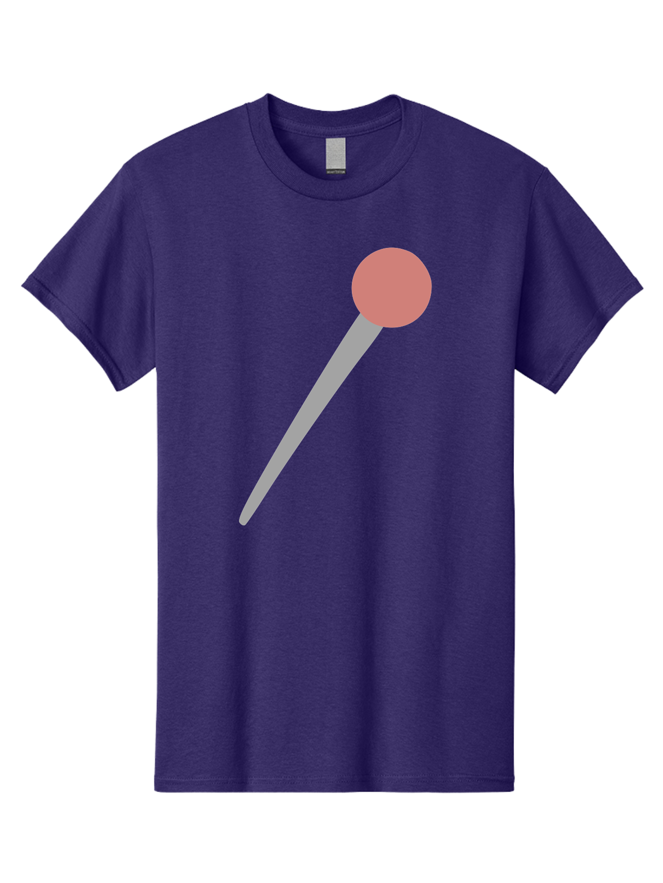 Pin Men'S Graphic Tee, 100% Cotton, Comfortable Casual Summer Wear, Machine Washable, Push Pin, Thumb Tack, Office Supplies, Red Circle, Grey Stick, Simple Design, Minimalistic Icon, Stationery Aac071