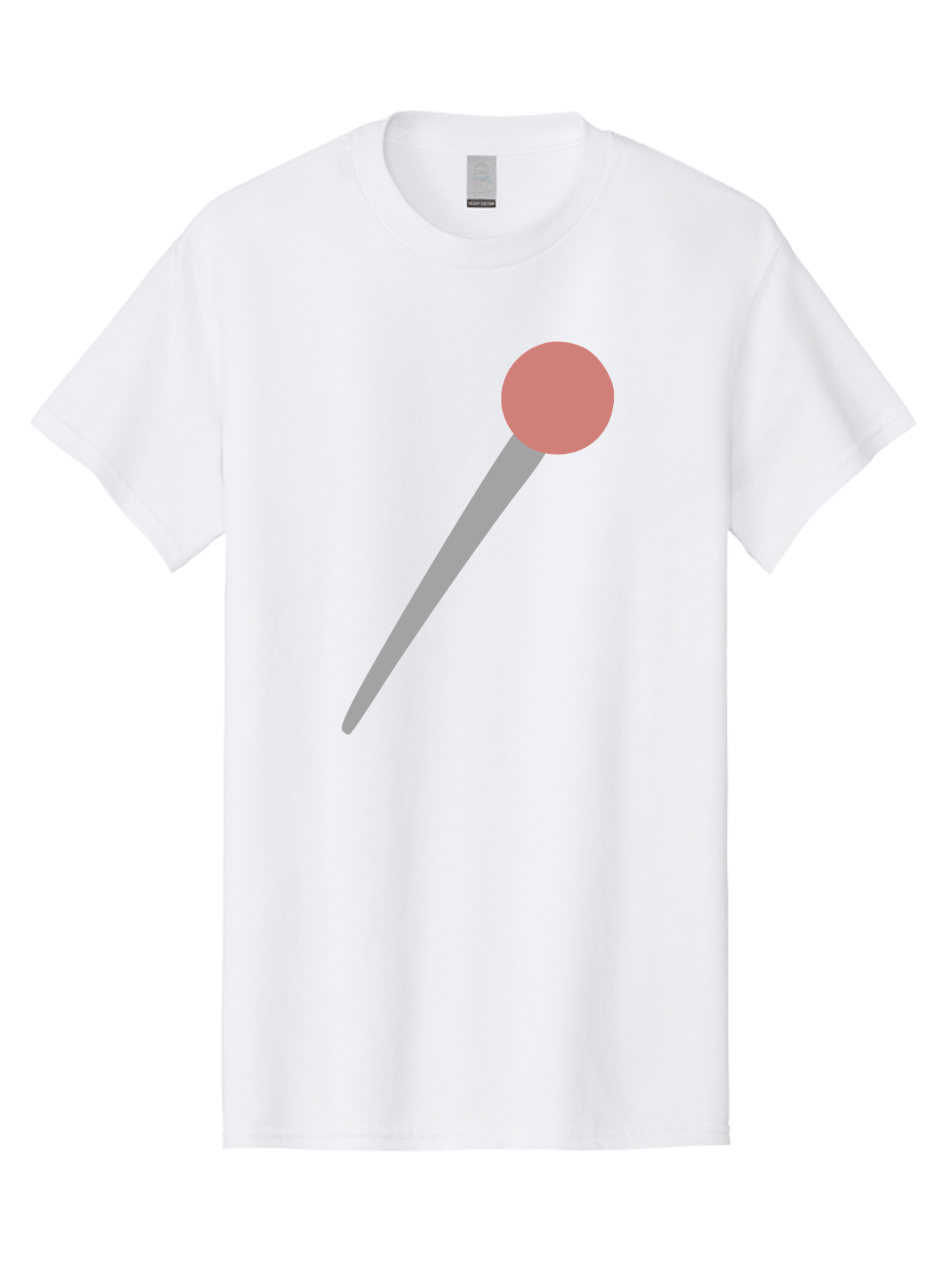 Pin Men'S Graphic Tee, 100% Cotton, Comfortable Casual Summer Wear, Machine Washable, Push Pin, Thumb Tack, Office Supplies, Red Circle, Grey Stick, Simple Design, Minimalistic Icon, Stationery Aac071
