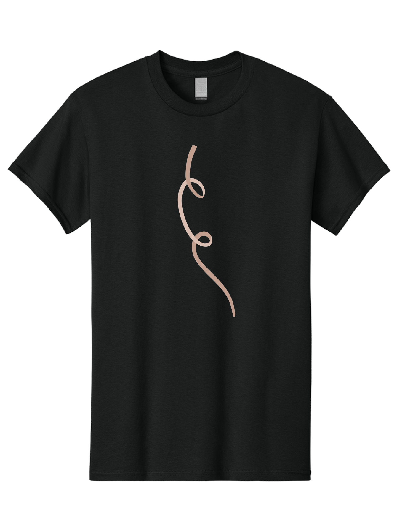 Pink-Curved-Line Men'S Graphic Tee, 100% Cotton, Comfortable Casual Summer Wear, Machine Washable, Pink Ribbon, Flowing Design, Elegant Curve, Whimsical Shape, Abstract Art, Minimalist Illustration, Soft Pink Hue, Decorative Element Aac073