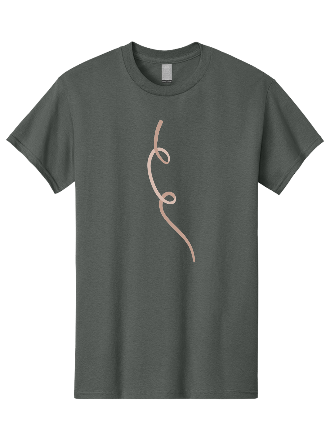 Pink-Curved-Line Men'S Graphic Tee, 100% Cotton, Comfortable Casual Summer Wear, Machine Washable, Pink Ribbon, Flowing Design, Elegant Curve, Whimsical Shape, Abstract Art, Minimalist Illustration, Soft Pink Hue, Decorative Element Aac073