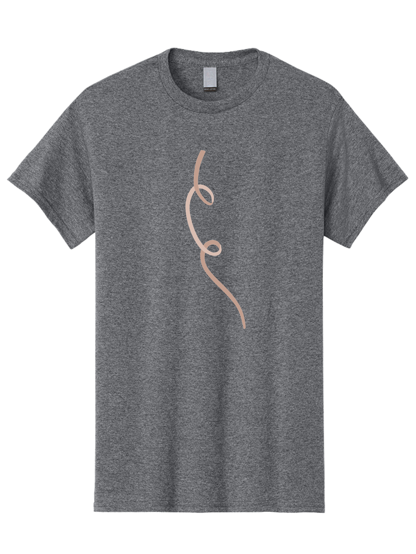 Pink-Curved-Line Men'S Graphic Tee, 100% Cotton, Comfortable Casual Summer Wear, Machine Washable, Pink Ribbon, Flowing Design, Elegant Curve, Whimsical Shape, Abstract Art, Minimalist Illustration, Soft Pink Hue, Decorative Element Aac073