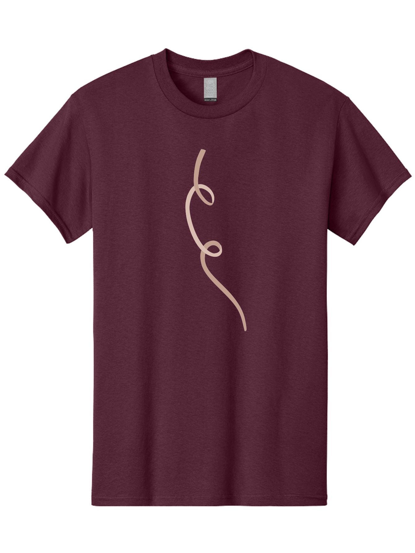 Pink-Curved-Line Men'S Graphic Tee, 100% Cotton, Comfortable Casual Summer Wear, Machine Washable, Pink Ribbon, Flowing Design, Elegant Curve, Whimsical Shape, Abstract Art, Minimalist Illustration, Soft Pink Hue, Decorative Element Aac073