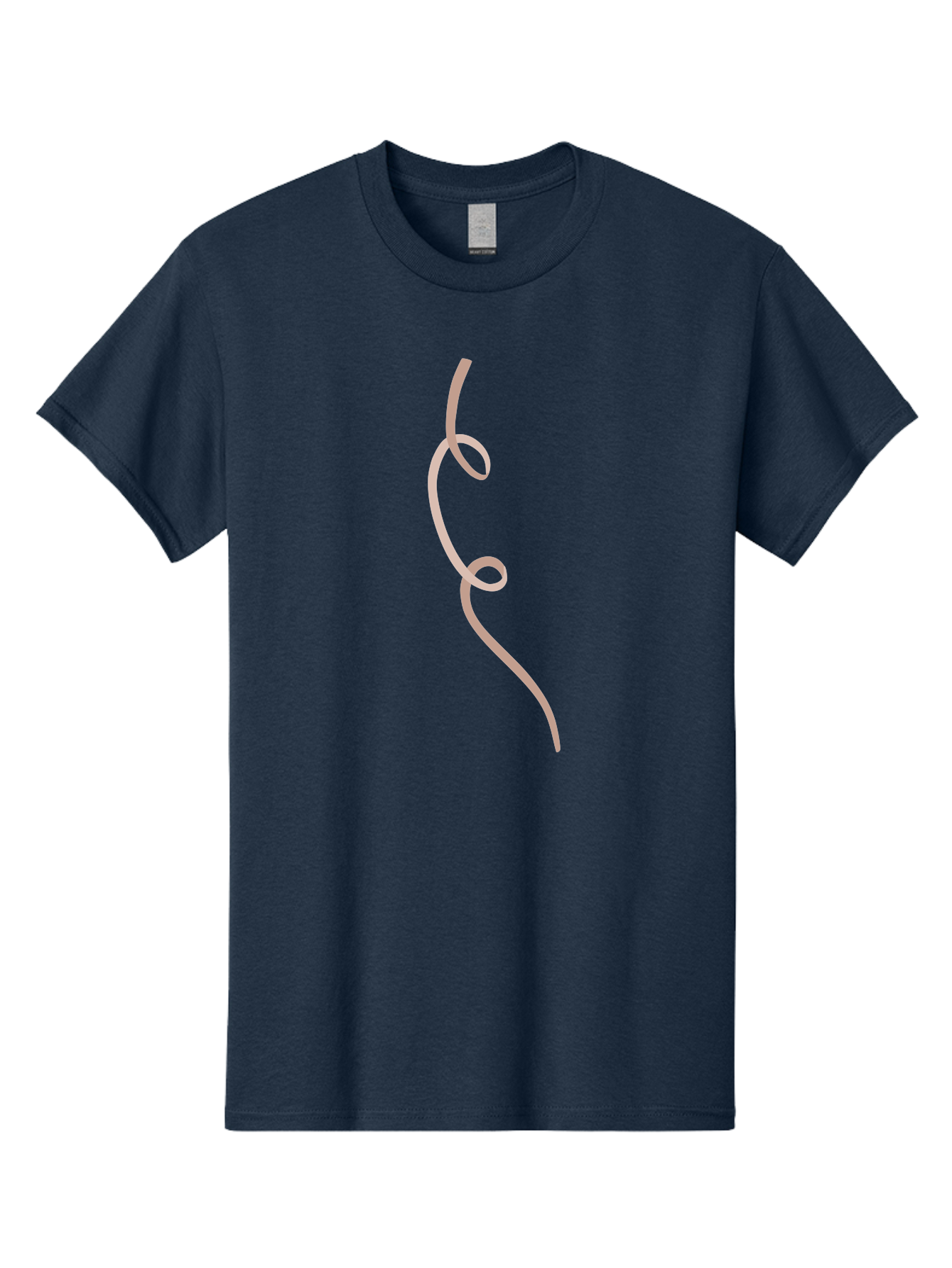 Pink-Curved-Line Men'S Graphic Tee, 100% Cotton, Comfortable Casual Summer Wear, Machine Washable, Pink Ribbon, Flowing Design, Elegant Curve, Whimsical Shape, Abstract Art, Minimalist Illustration, Soft Pink Hue, Decorative Element Aac073